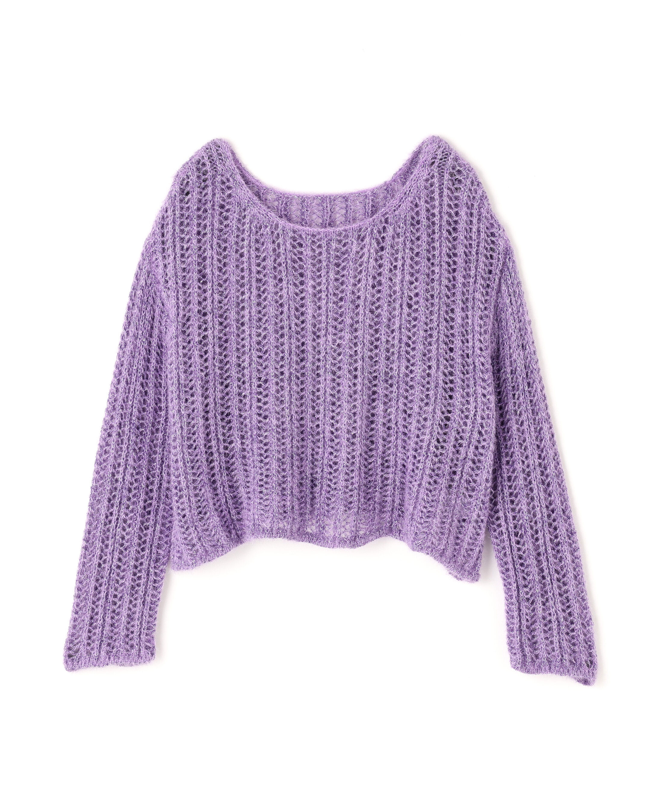  「クロップド透かし編みニット」|ニット・セーター|