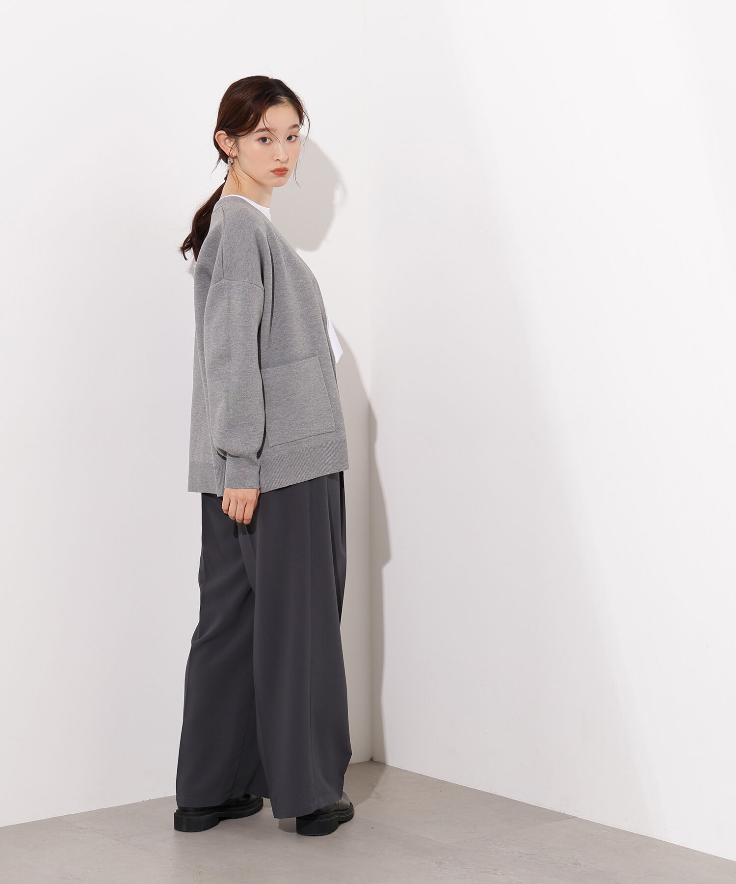  「スウェットライクフォルムカーディガン」|ニット・セーター|