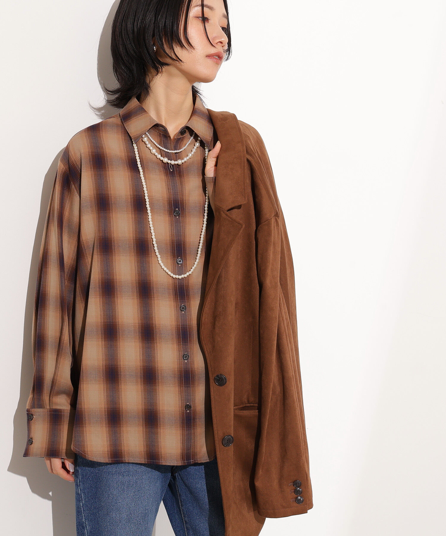  「チェックオーバーシャツ」|シャツ・ブラウス|ブラウンチェ 2
