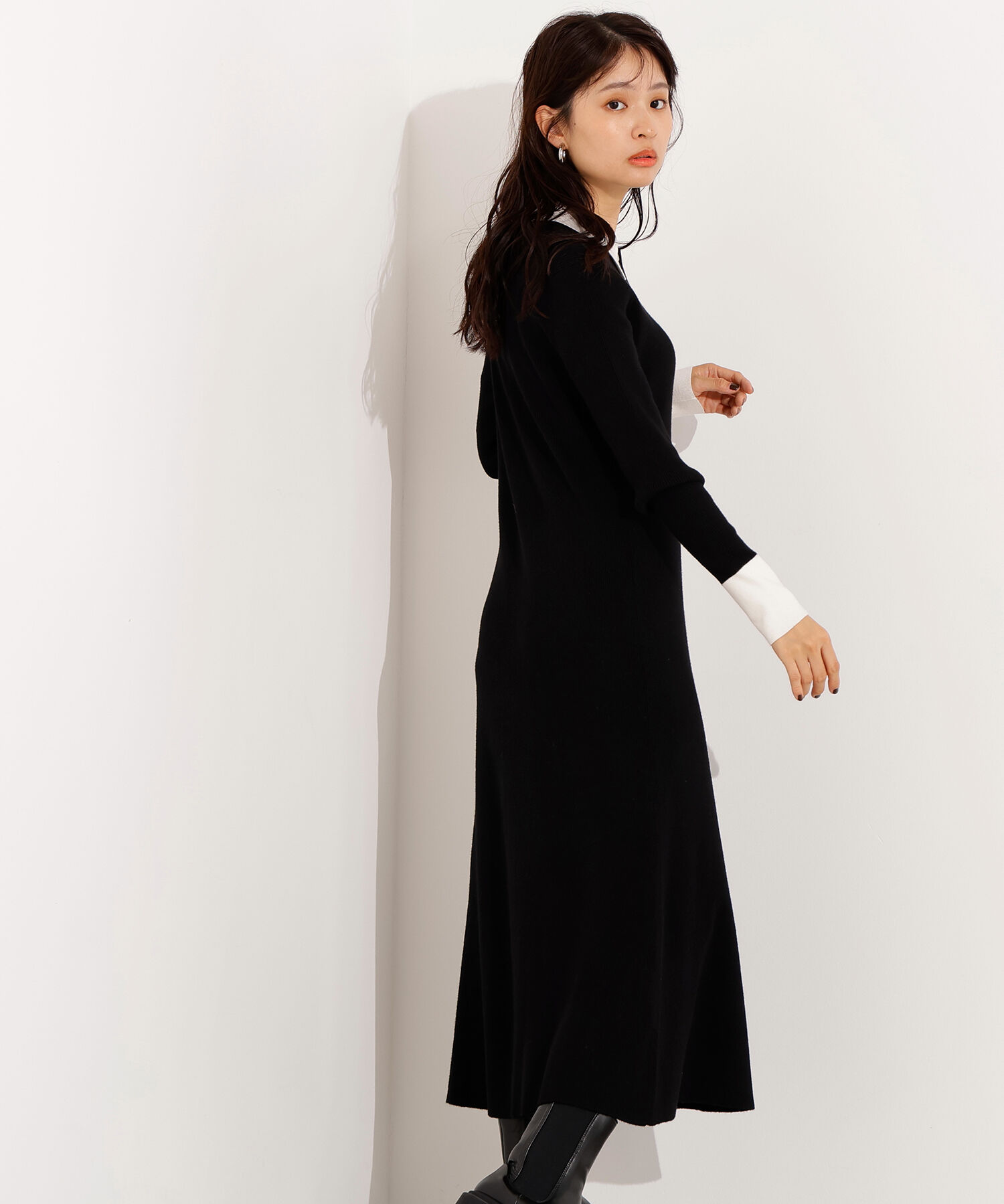  「襟付きニットワンピース」|スカート|