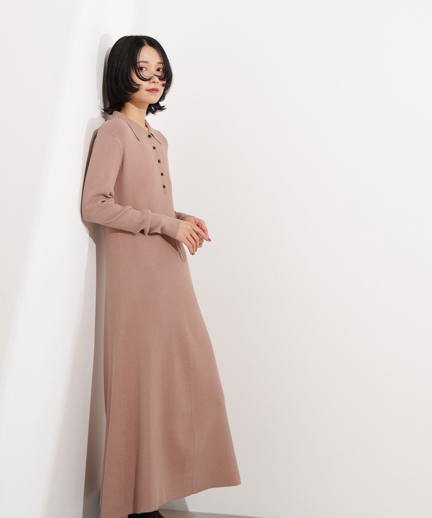  「襟付きニットワンピース」|スカート|