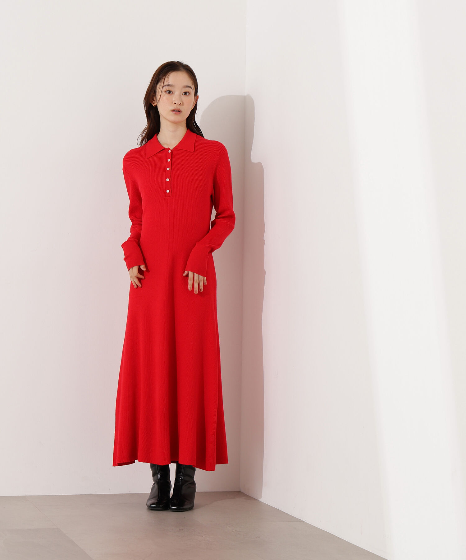  「襟付きニットワンピース」|スカート|