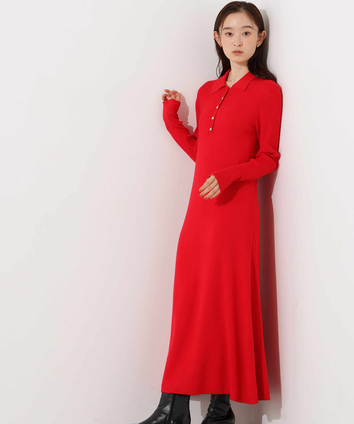  「襟付きニットワンピース」|スカート|