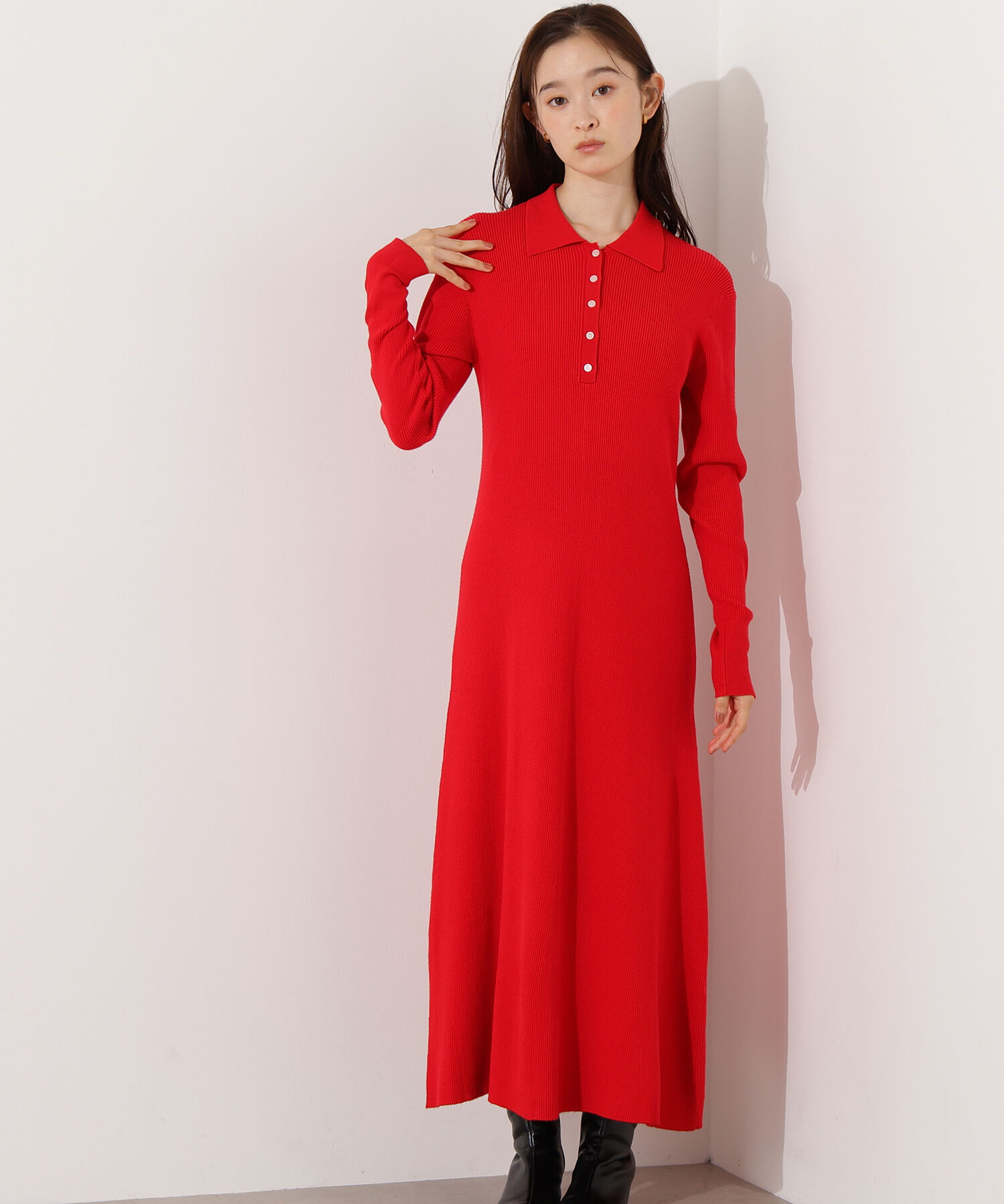  「襟付きニットワンピース」|スカート|