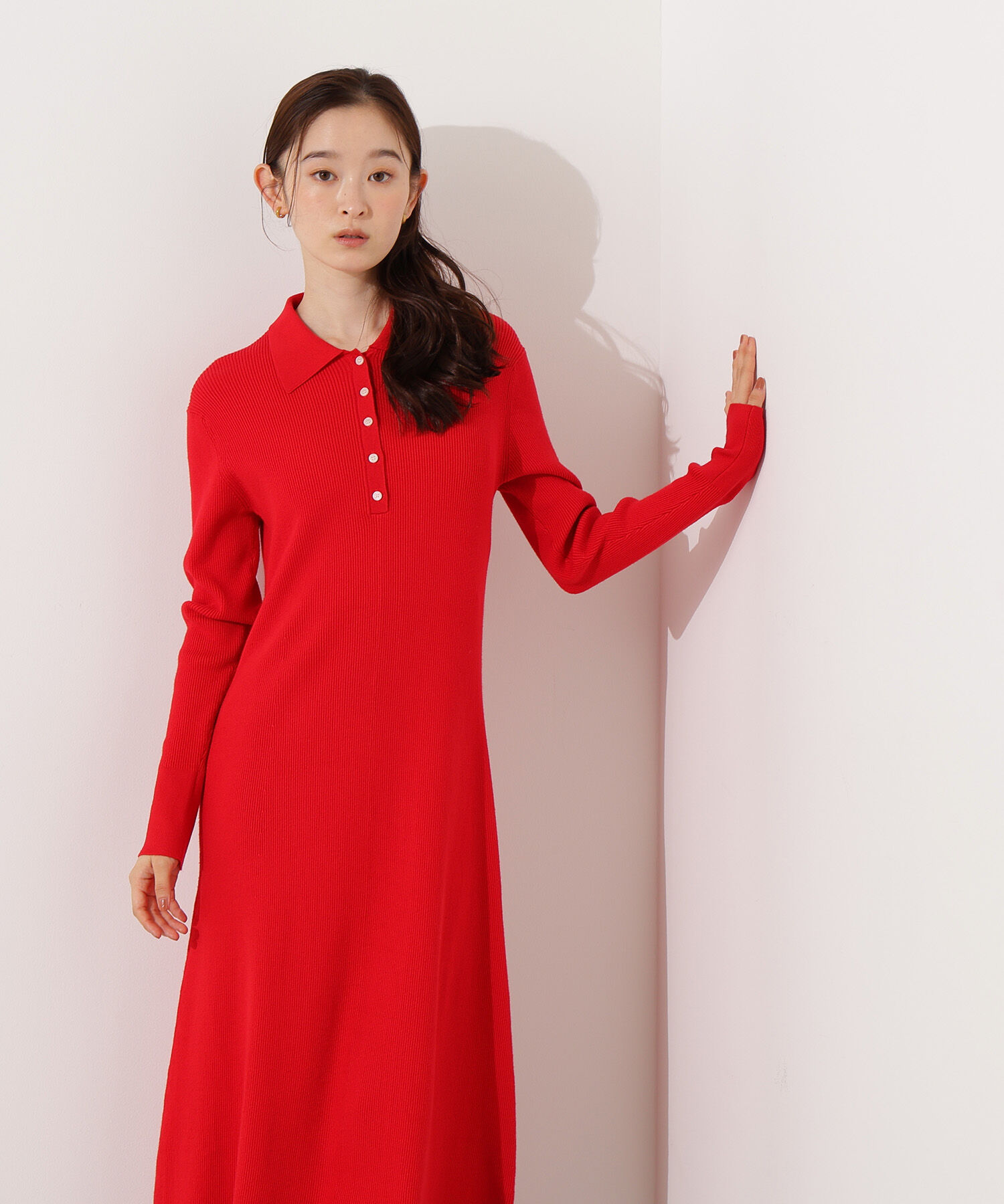  「襟付きニットワンピース」|スカート|