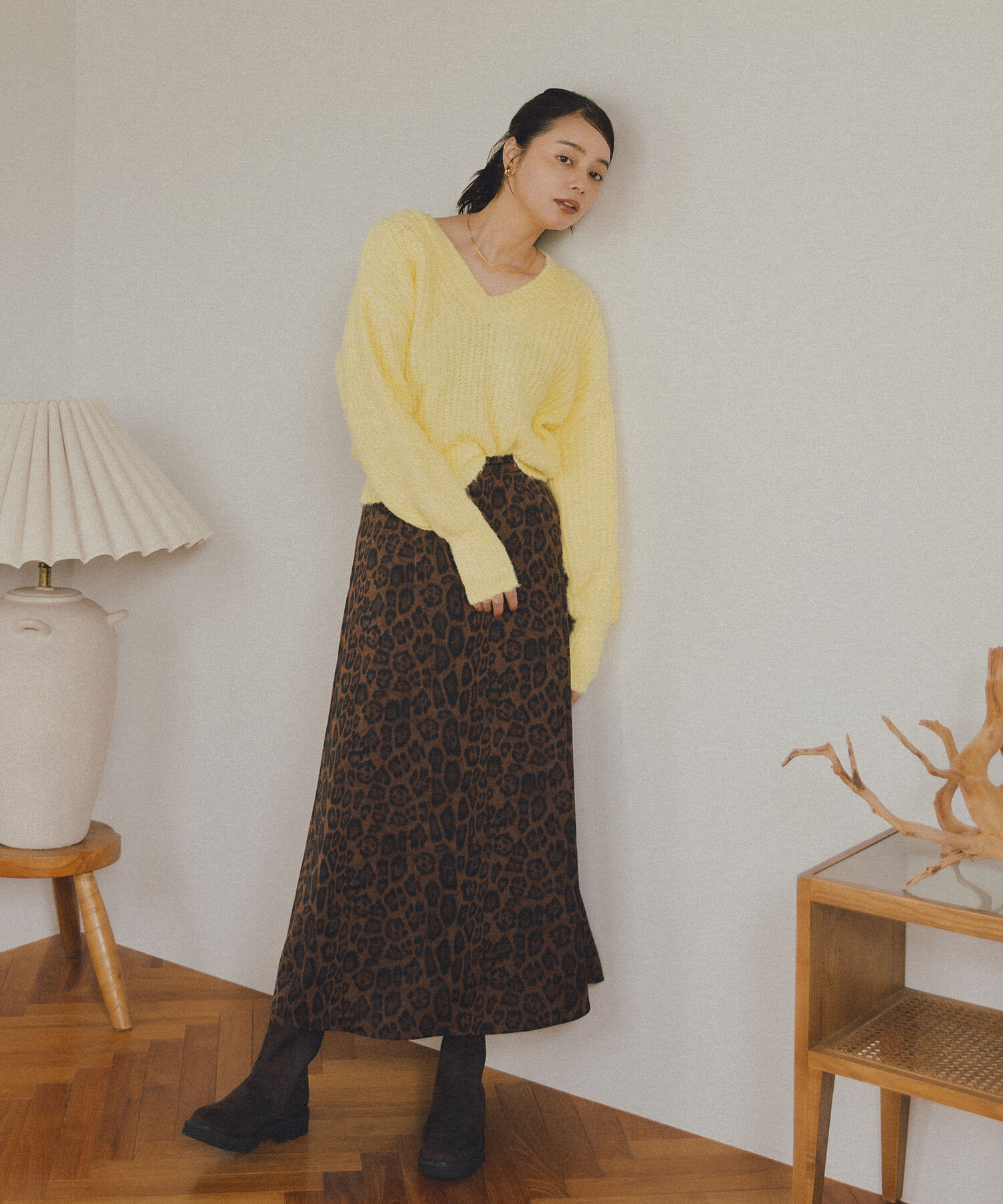  「レオパードナロースカート」|スカート|
