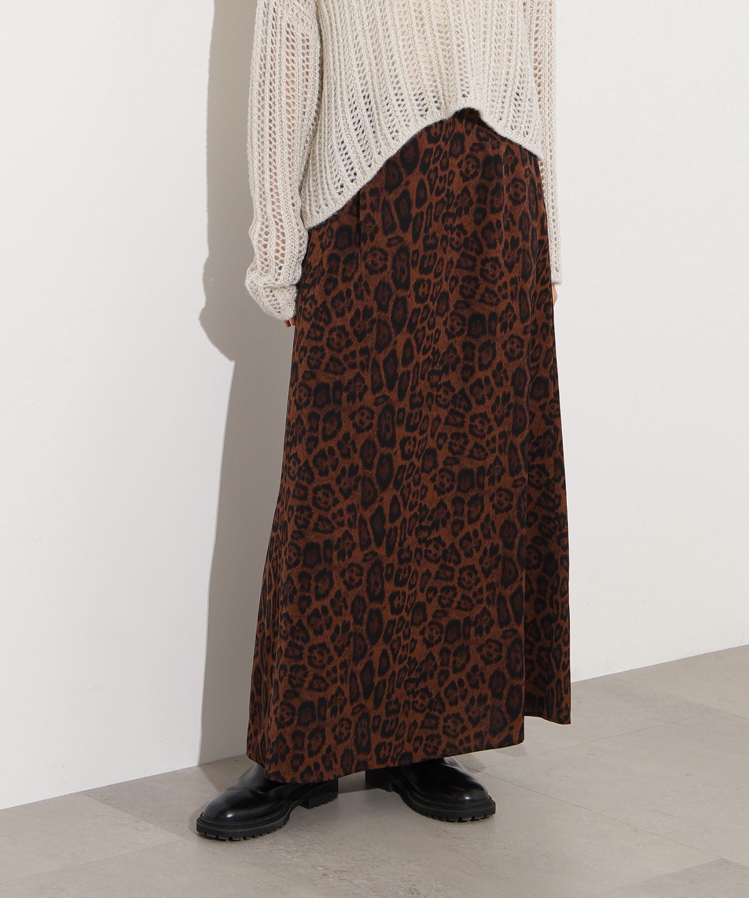  「レオパードナロースカート」|スカート|