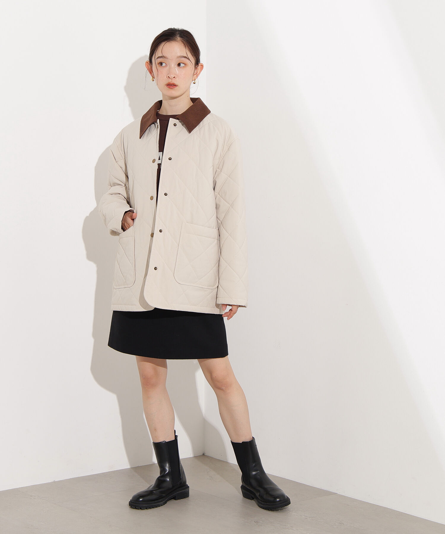  「バイカラーキルティングブルゾン」|ブルゾン・スタジャン|