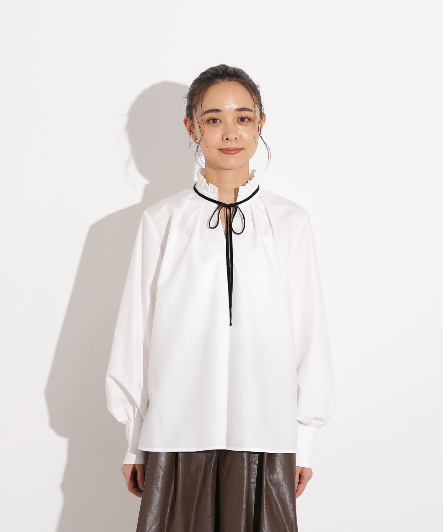  「ベロアリボンスキッパーブラウス」|シャツ・ブラウス|