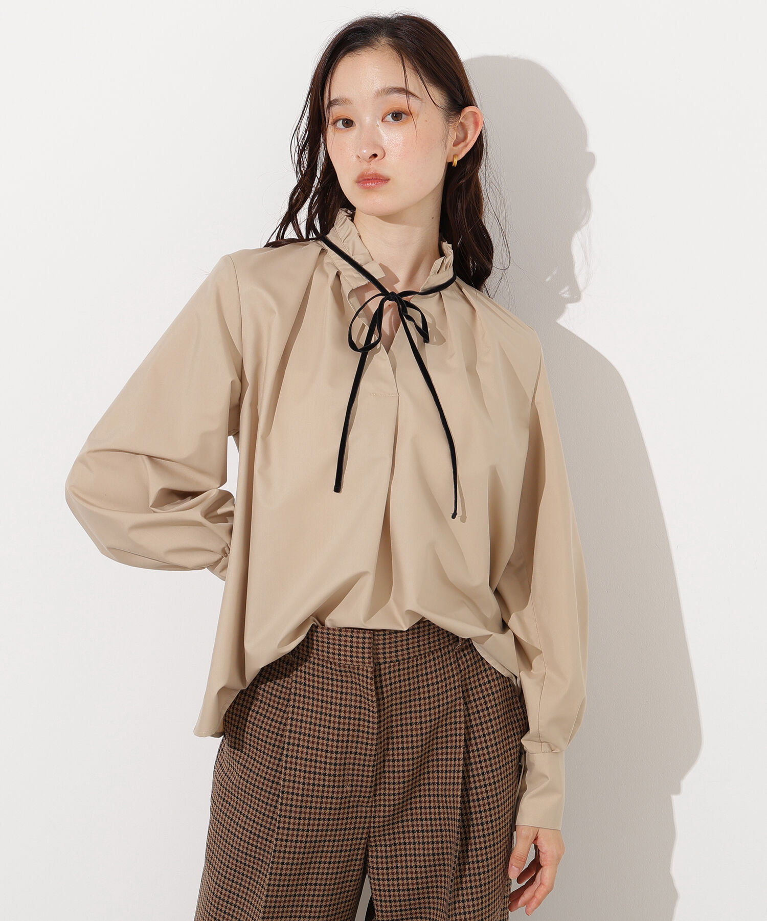  「ベロアリボンスキッパーブラウス」|シャツ・ブラウス|