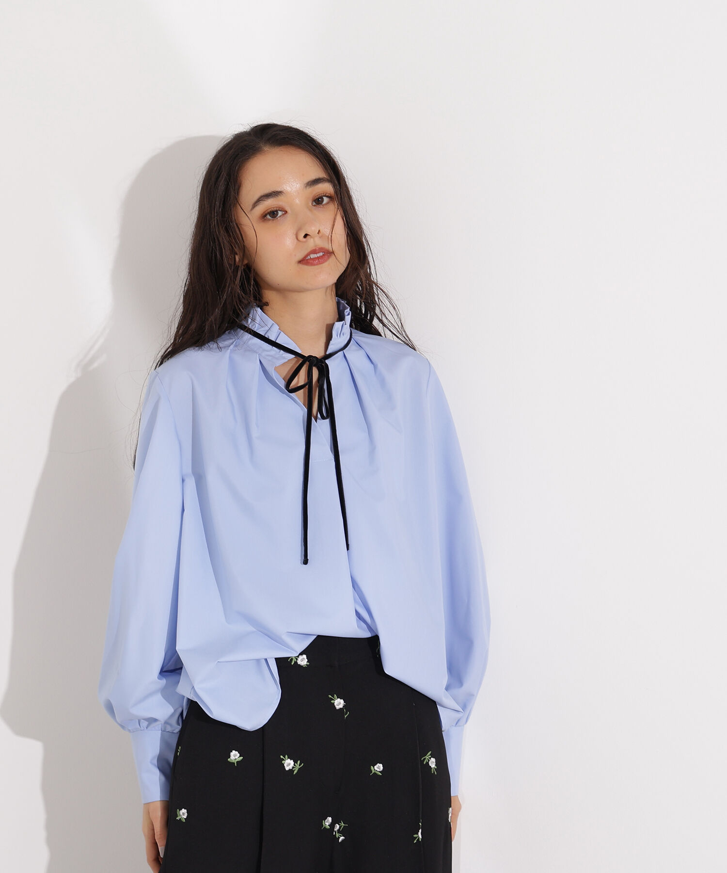  「ベロアリボンスキッパーブラウス」|シャツ・ブラウス|