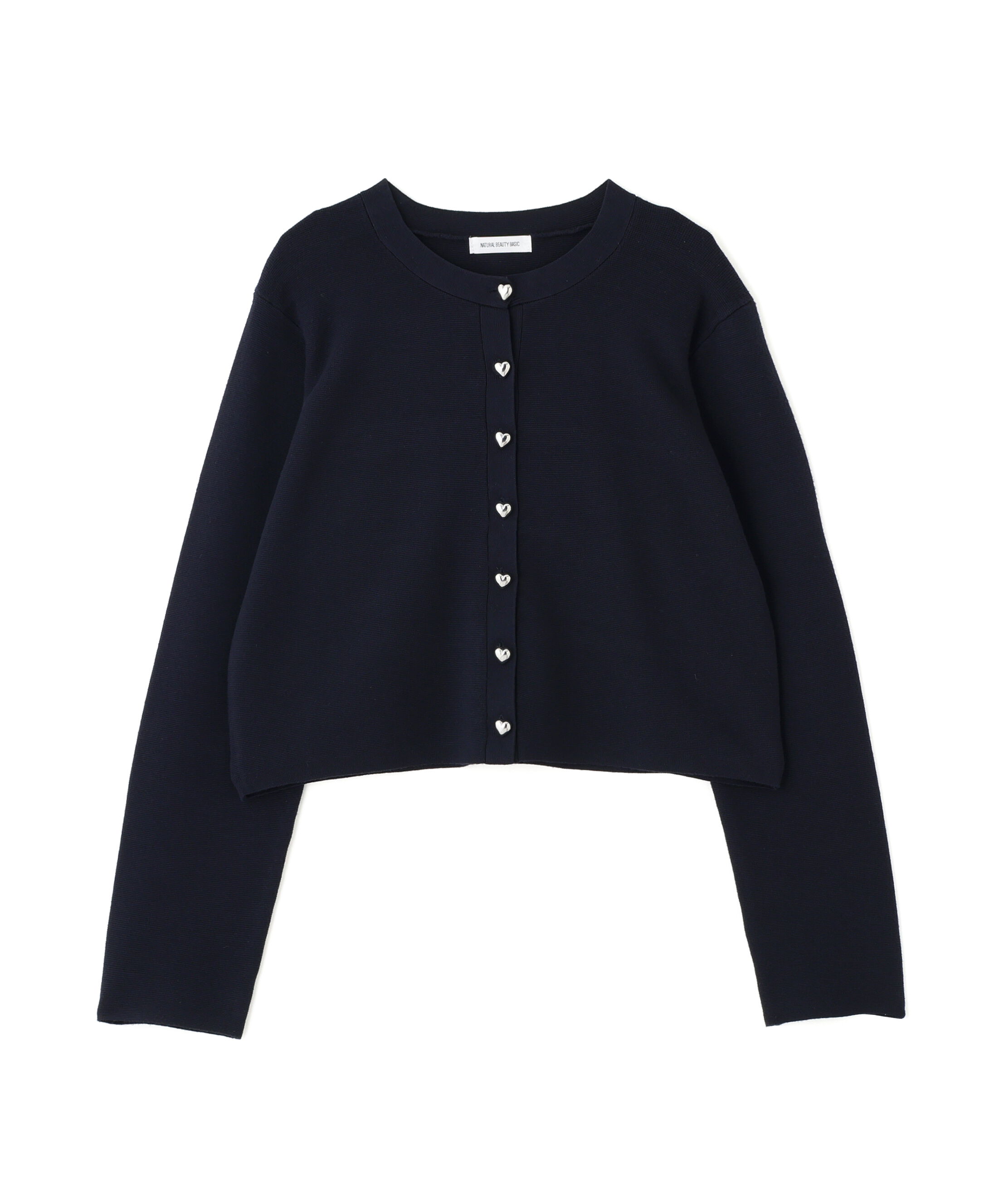  「ハートボタンニットジャケット」|ニット・セーター|