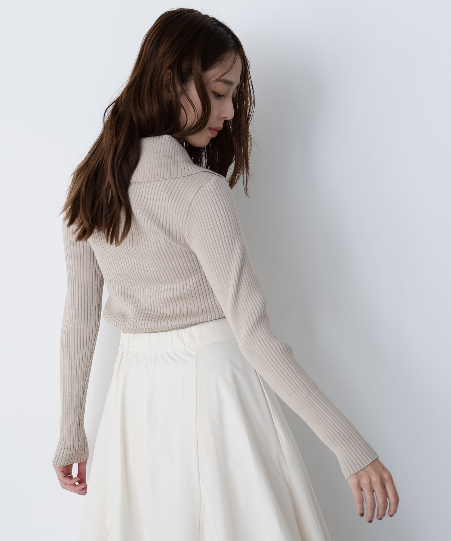 「襟付コンパクトリブニット」|ニット・セーター|