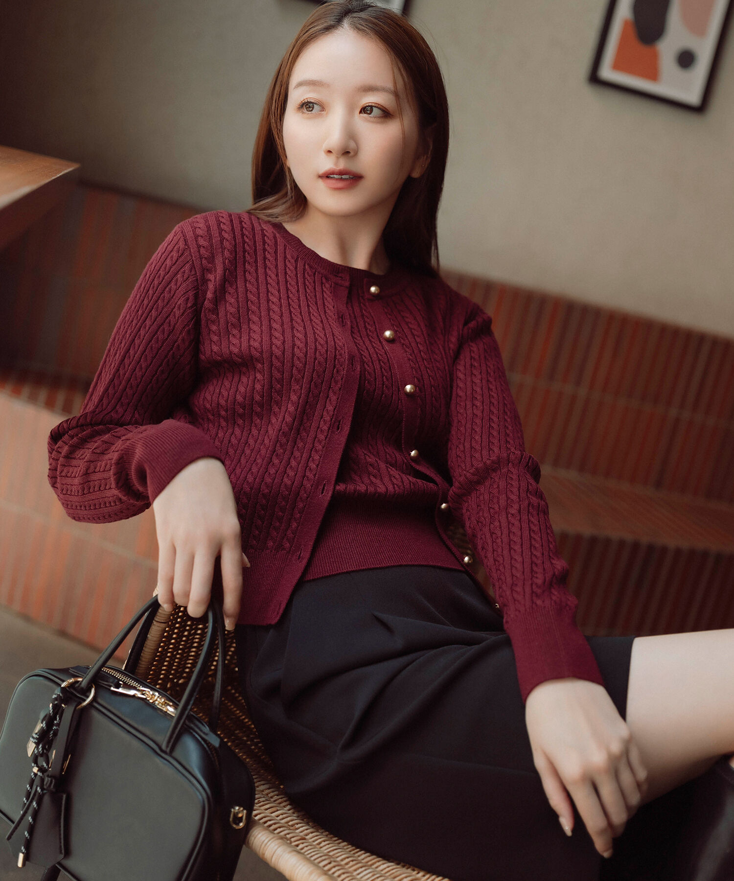  「＜CLASSY. お仕事名品Award 2025＞「トップス賞」3シーズン無敵アンサンブル」|ニット・セーター|バーガンディ1