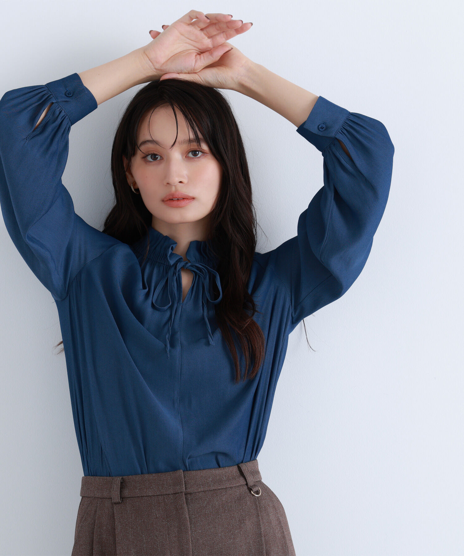  「フリルネックリボンブラウス」|シャツ・ブラウス|