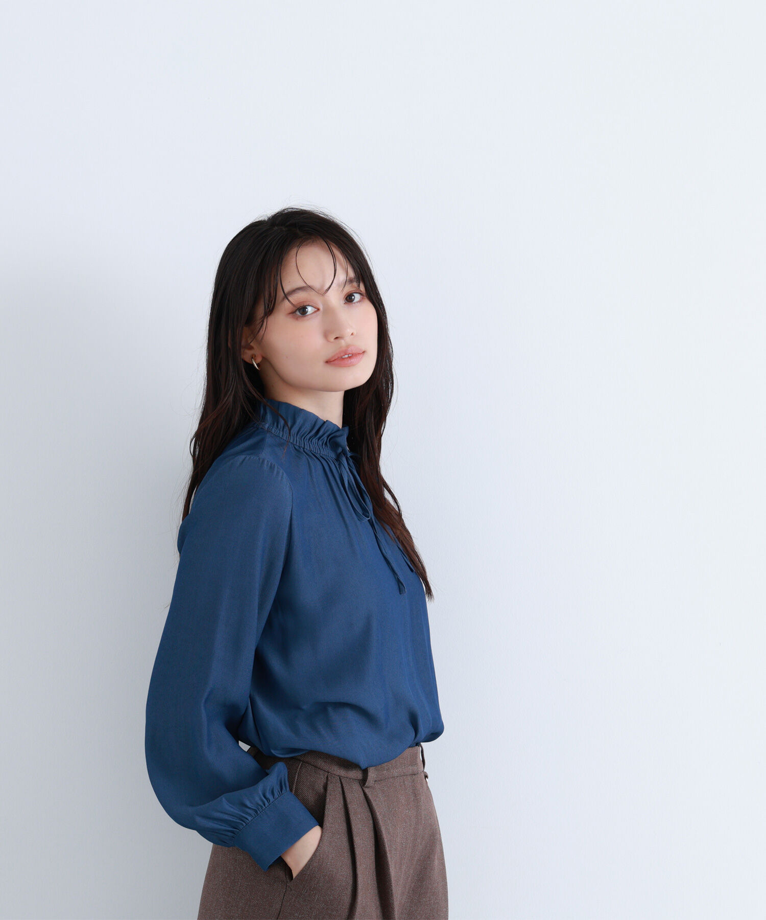  「フリルネックリボンブラウス」|シャツ・ブラウス|