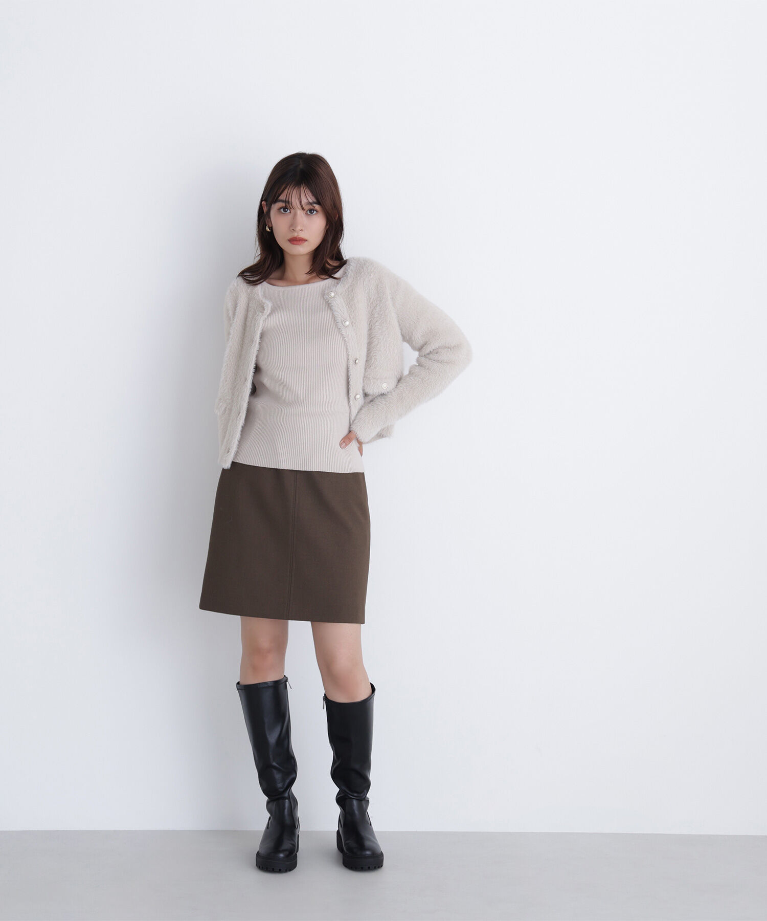  「&ldquo;ふわ＆リブ&rdquo;アンサンブルニット」|ニット・セーター|