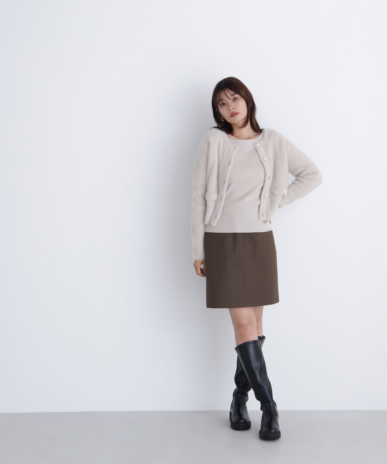  「&ldquo;ふわ＆リブ&rdquo;アンサンブルニット」|ニット・セーター|