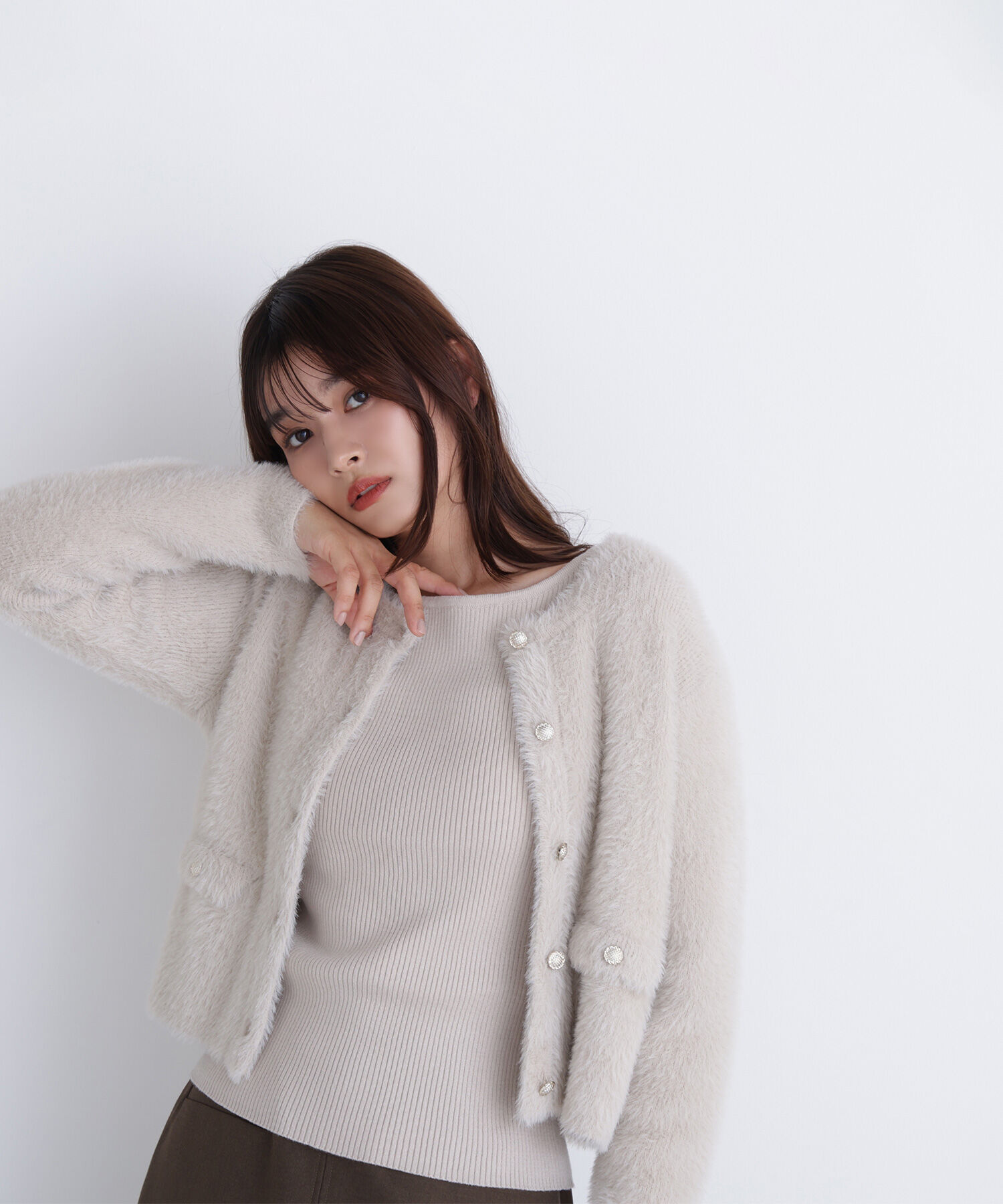  「&ldquo;ふわ＆リブ&rdquo;アンサンブルニット」|ニット・セーター|