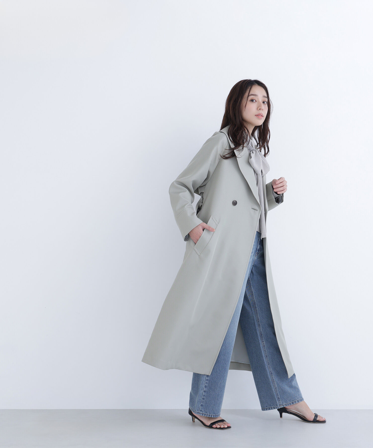  「ミニチェック2wayボウタイブラウス」|シャツ・ブラウス|