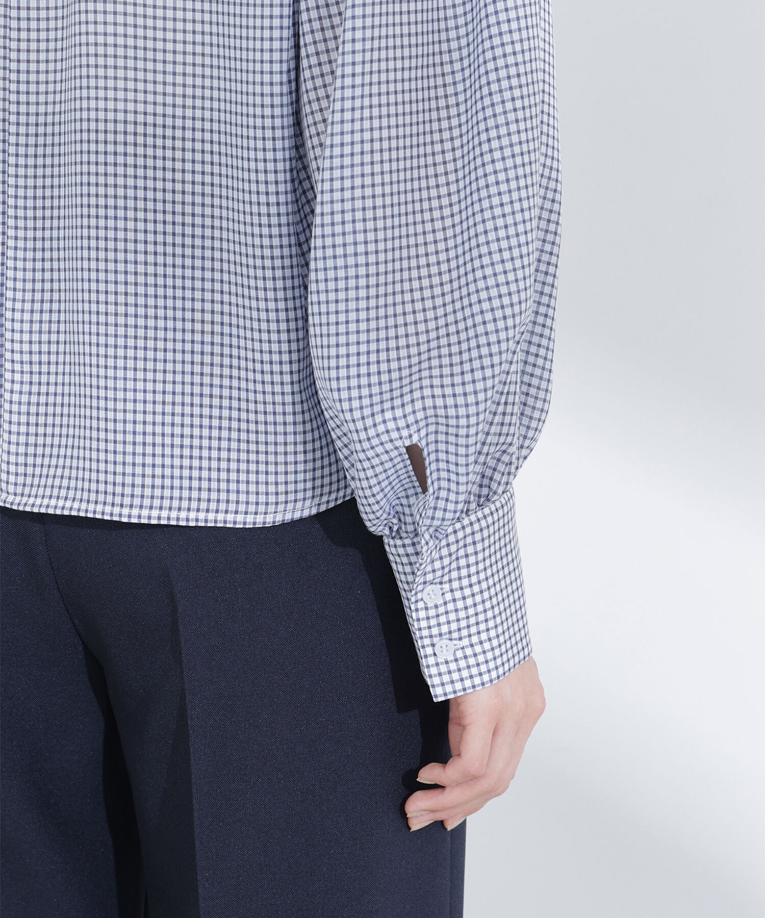  「ミニチェック2wayボウタイブラウス」|シャツ・ブラウス|