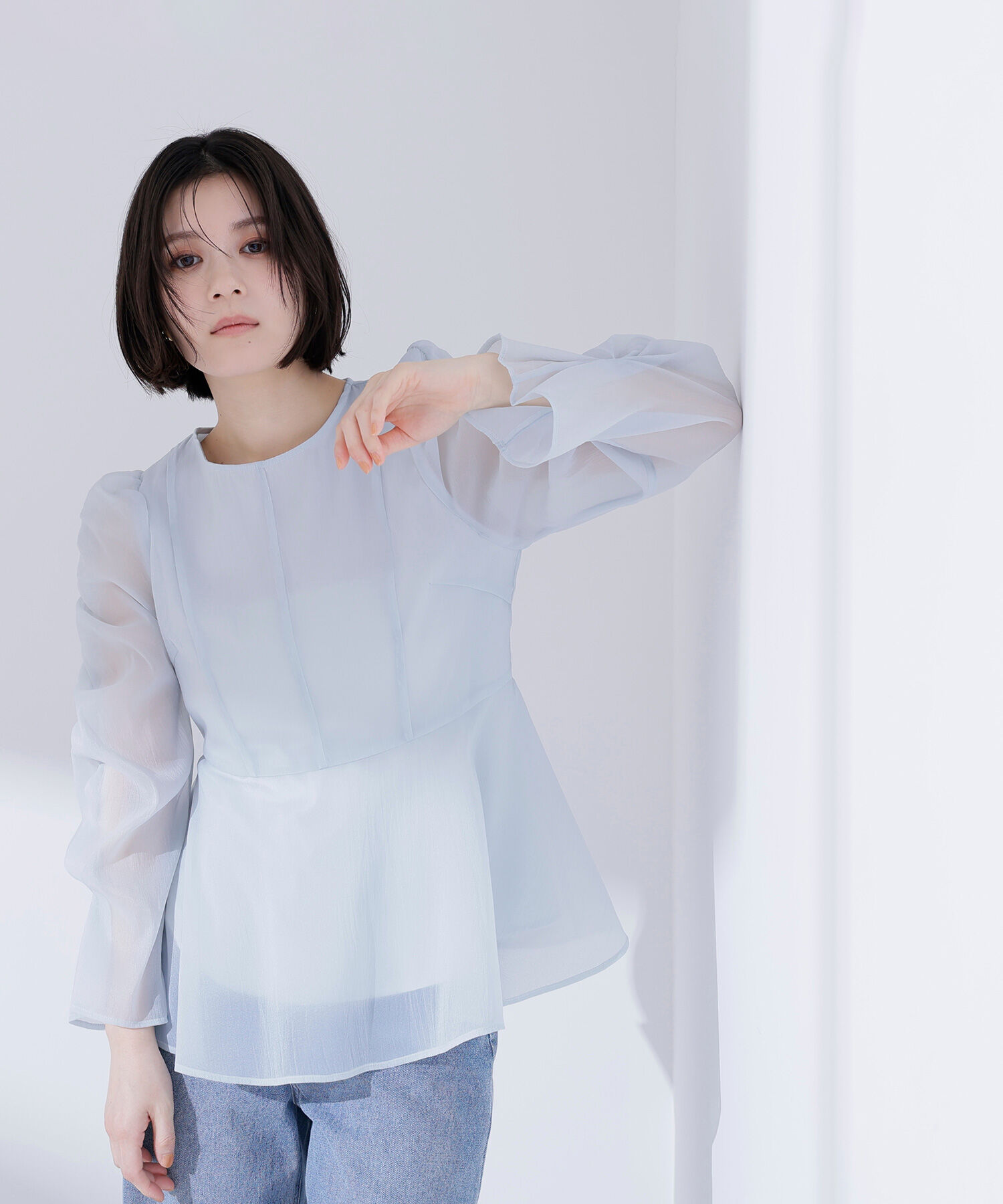  「シアーペプラムブラウス」|シャツ・ブラウス|