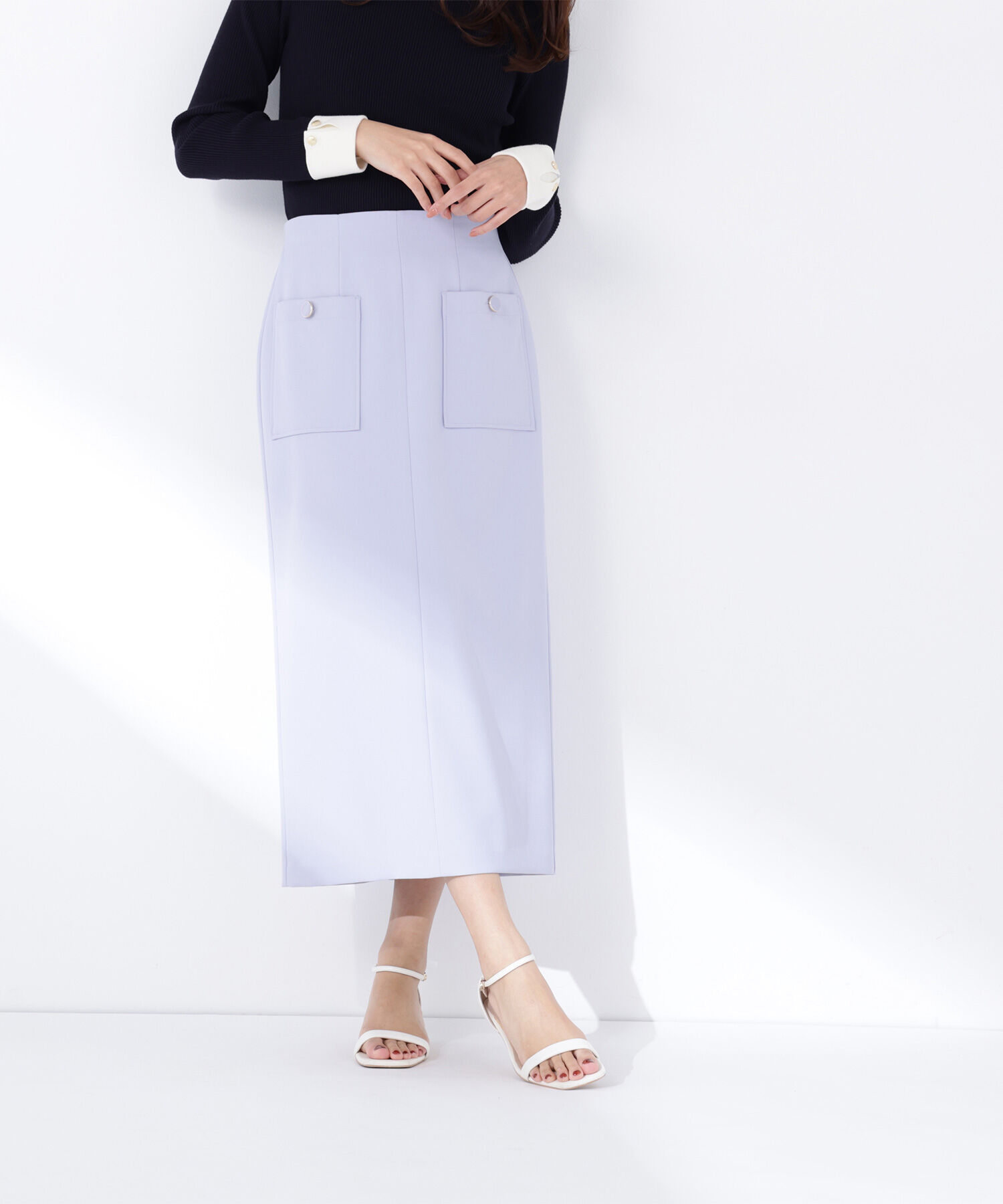  「アウトポケットナロースカート」|スカート|ラベンダーブ