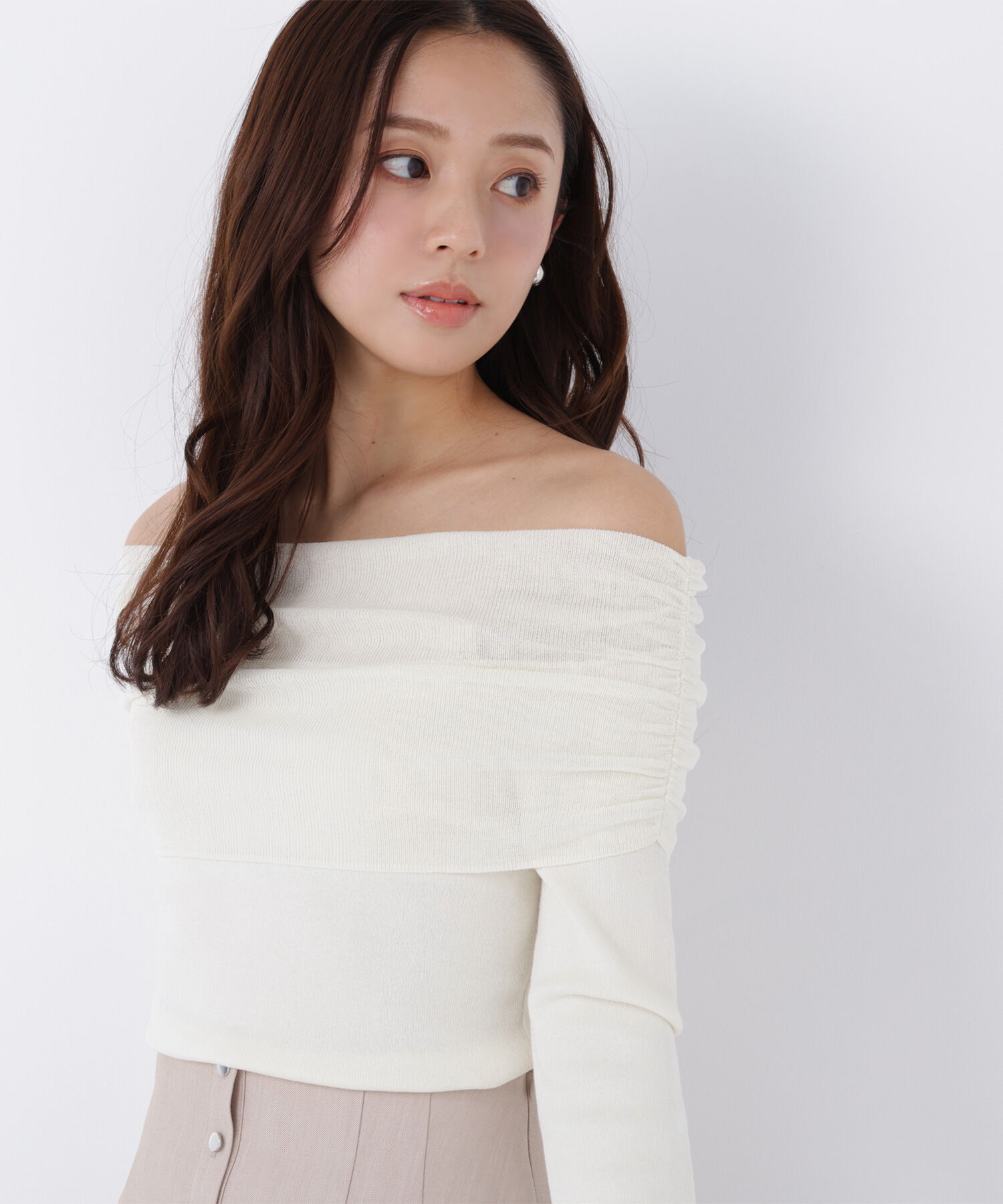  「オフショルコンパクトニット」|ニット・セーター|