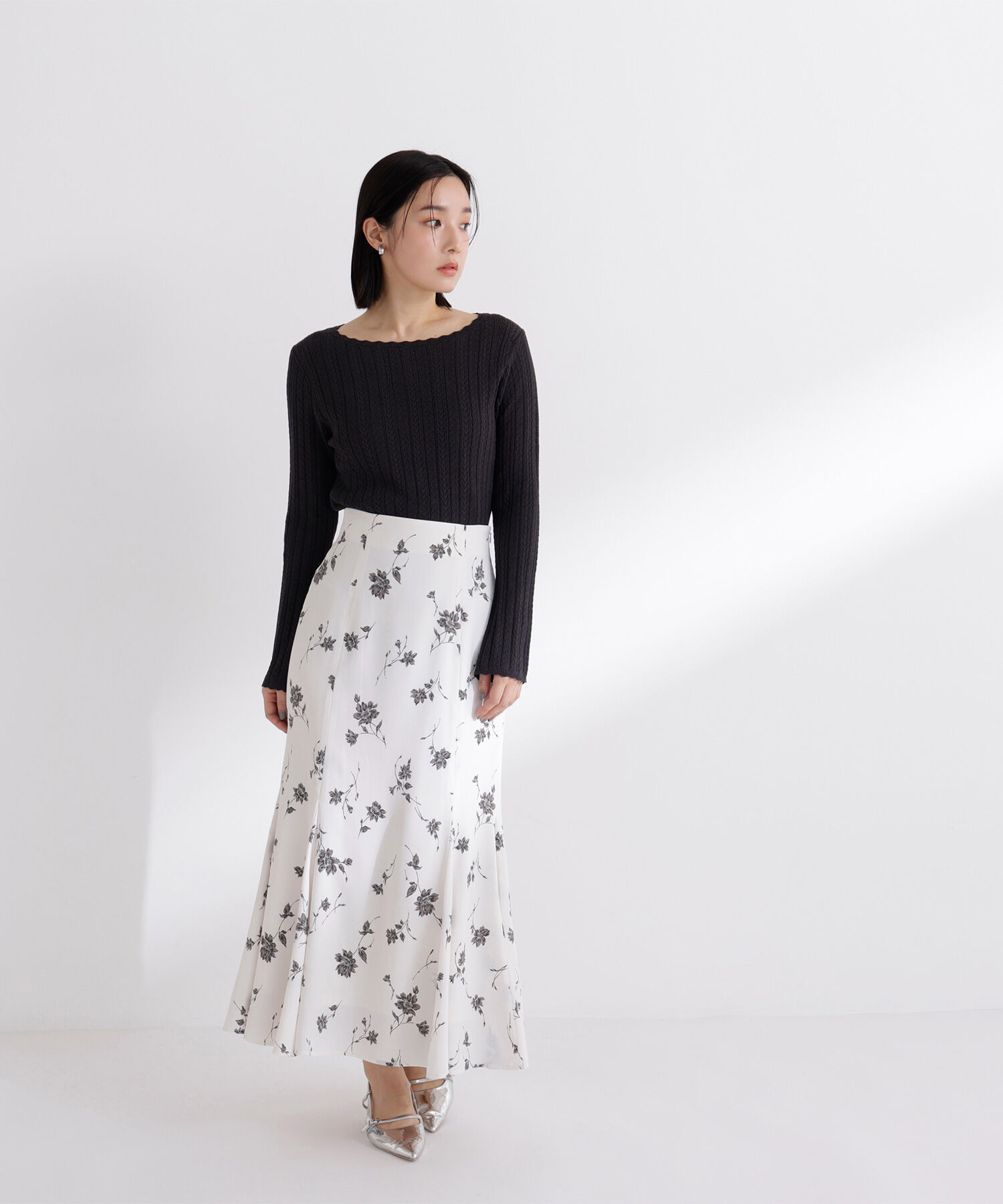  「柄編みスカラップニット」|ニット・セーター|