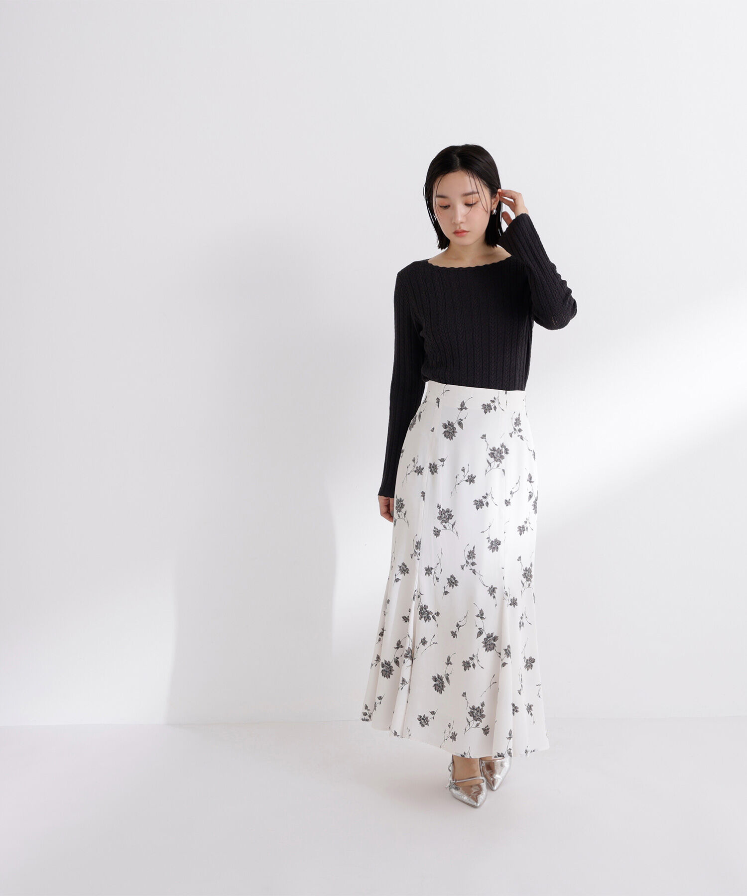  「柄編みスカラップニット」|ニット・セーター|