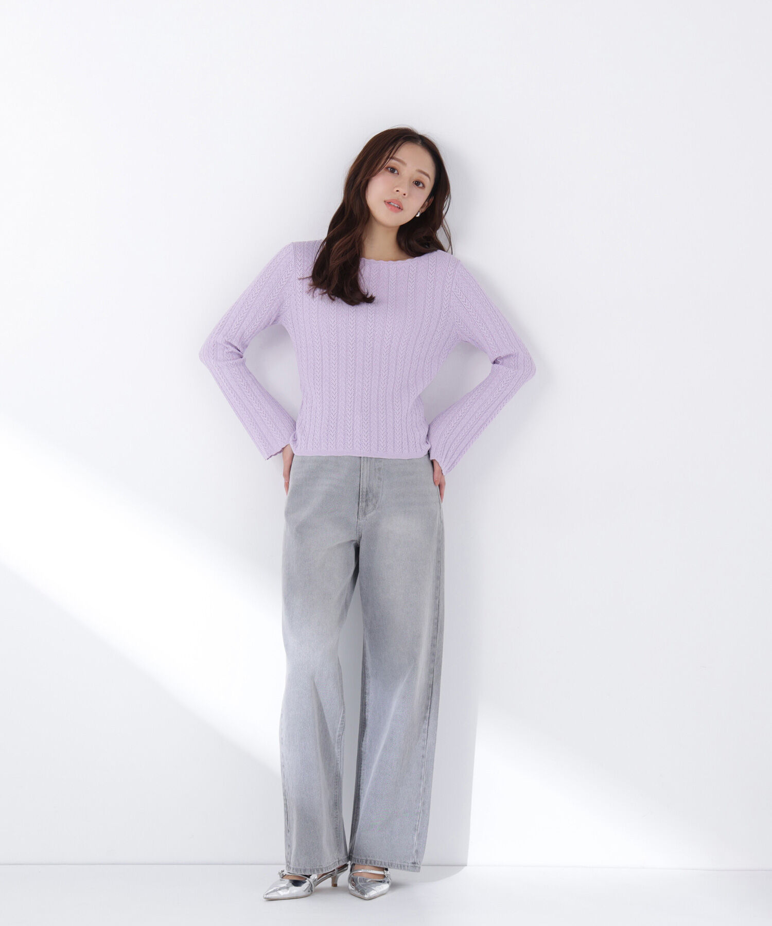  「柄編みスカラップニット」|ニット・セーター|