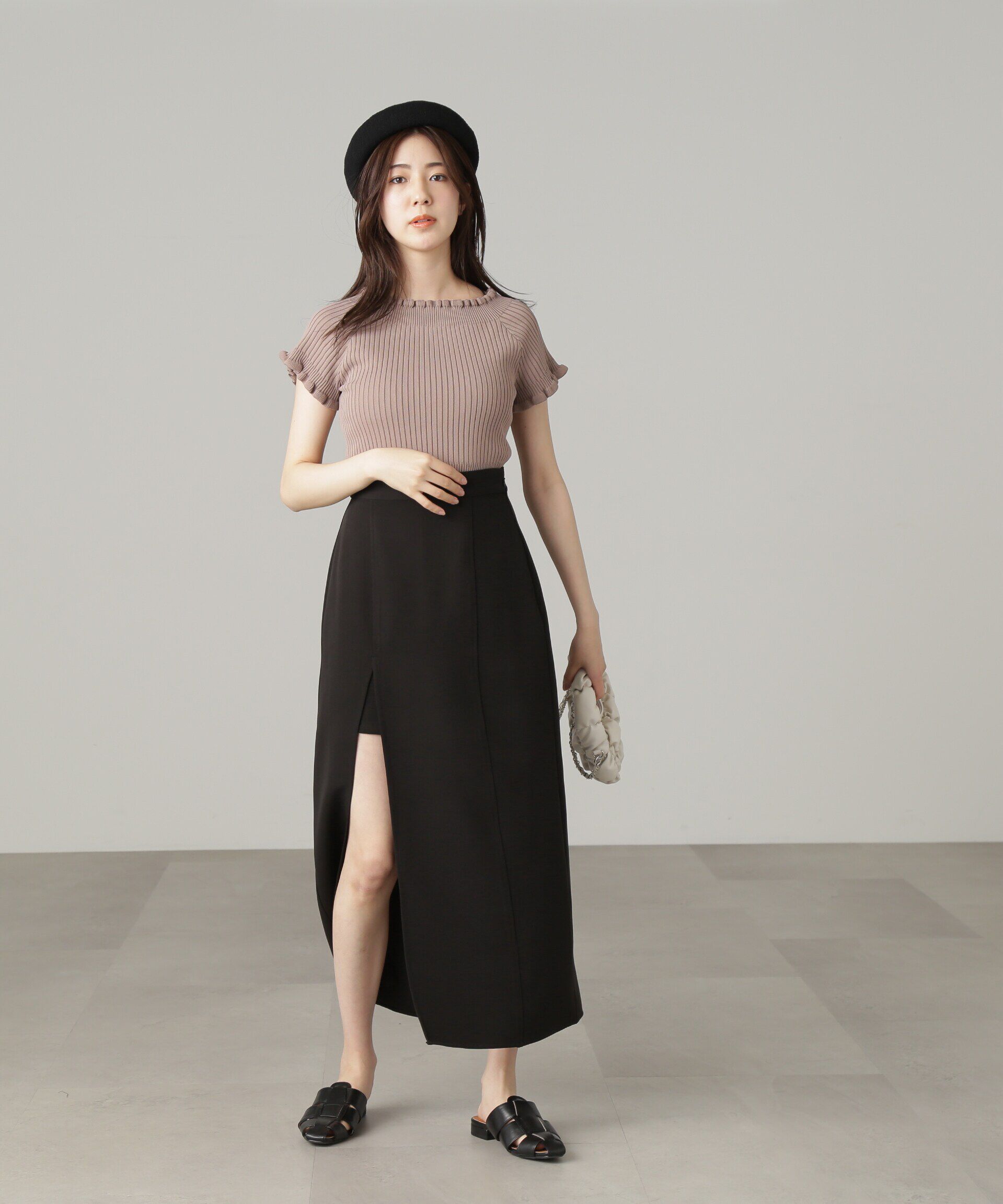  「深スリットレイヤードスカート」|スカート|