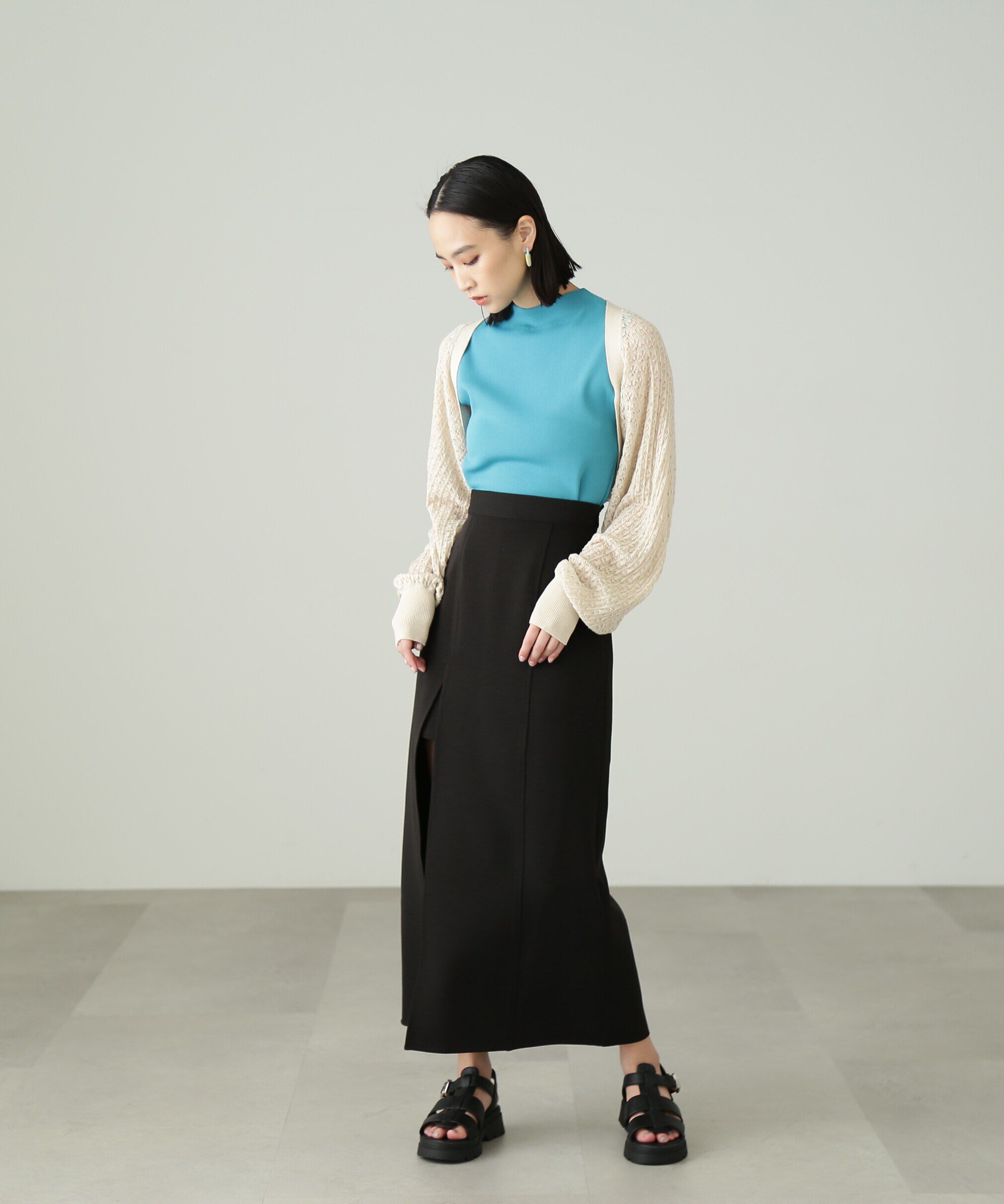  「深スリットレイヤードスカート」|スカート|