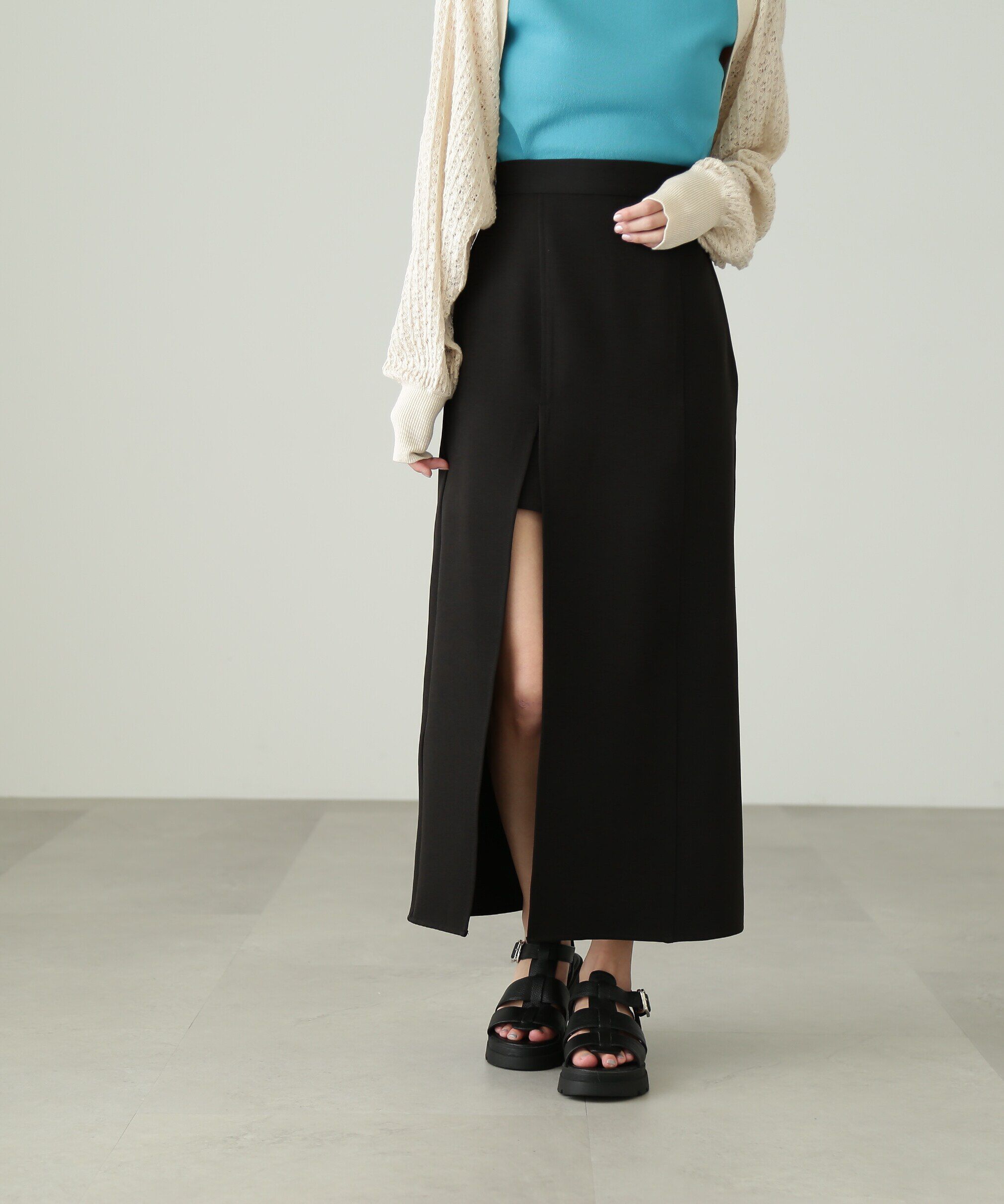  「深スリットレイヤードスカート」|スカート|