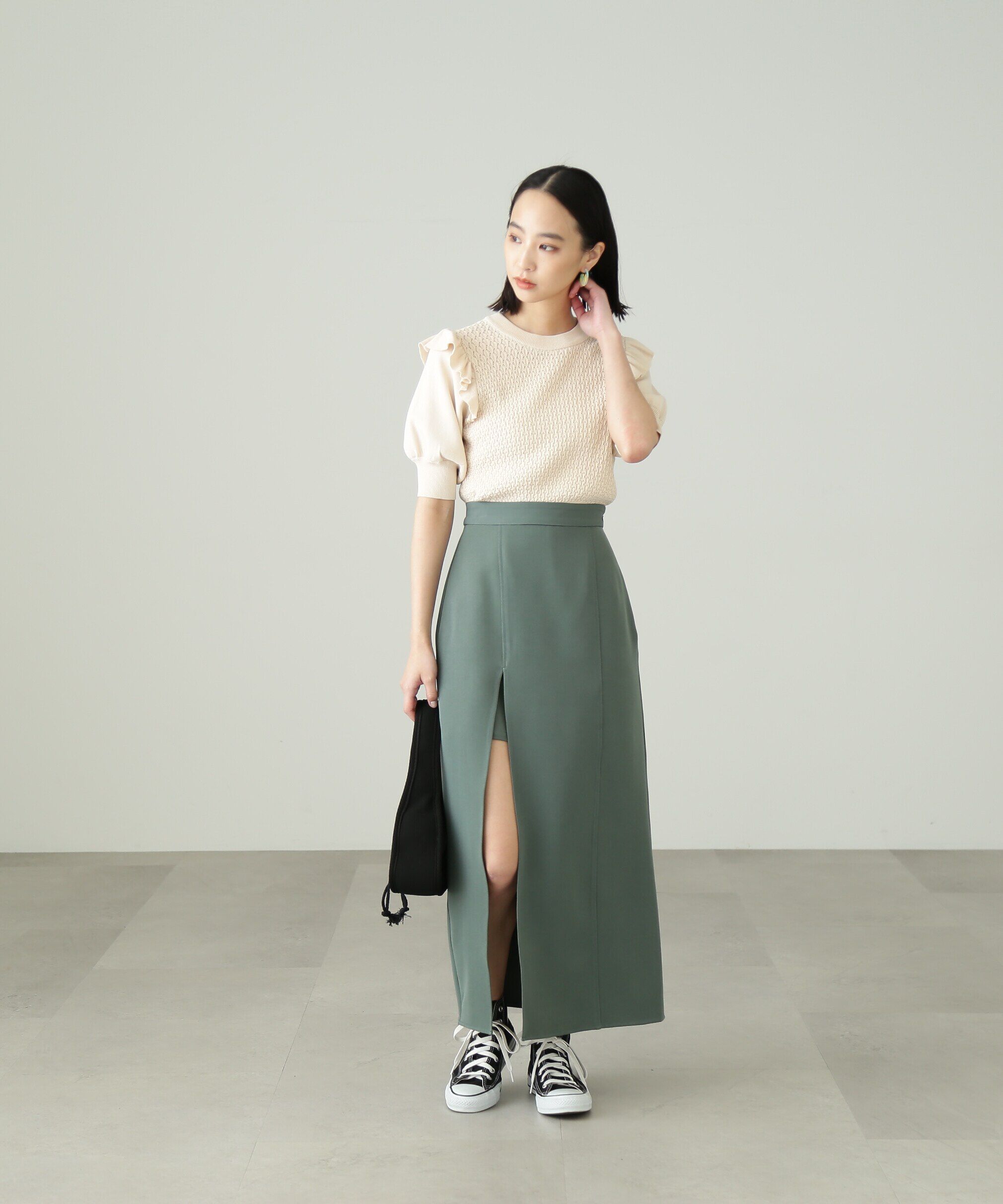  「深スリットレイヤードスカート」|スカート|