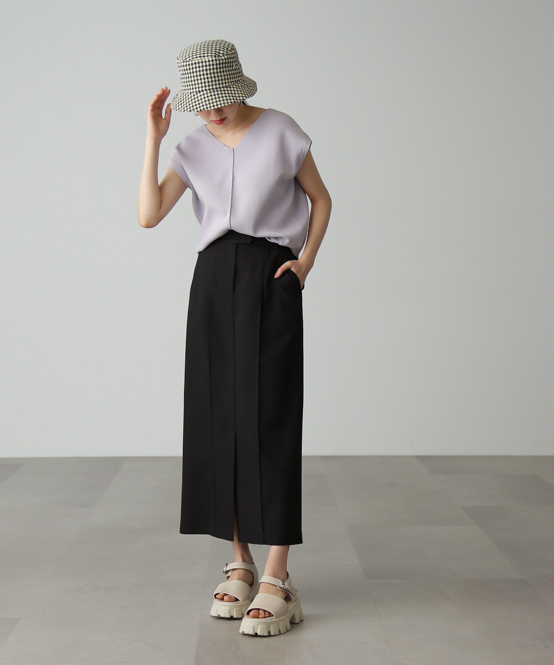  「[低身長サイズ/Sシリーズ]ピンタックナロースカート」|スカート|