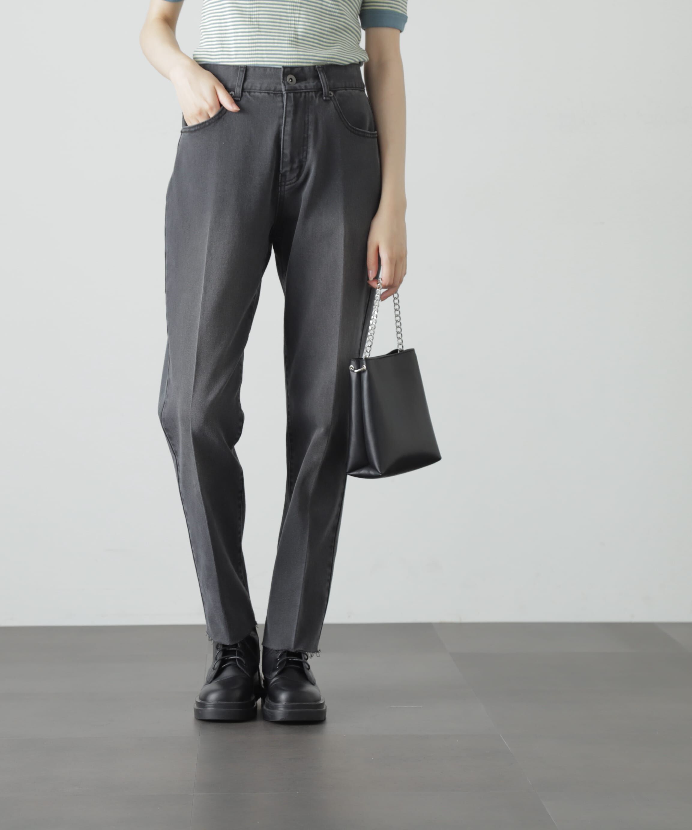  「[低身長サイズ/Sシリーズ]ストレートカットオフデニムパンツ」|その他|