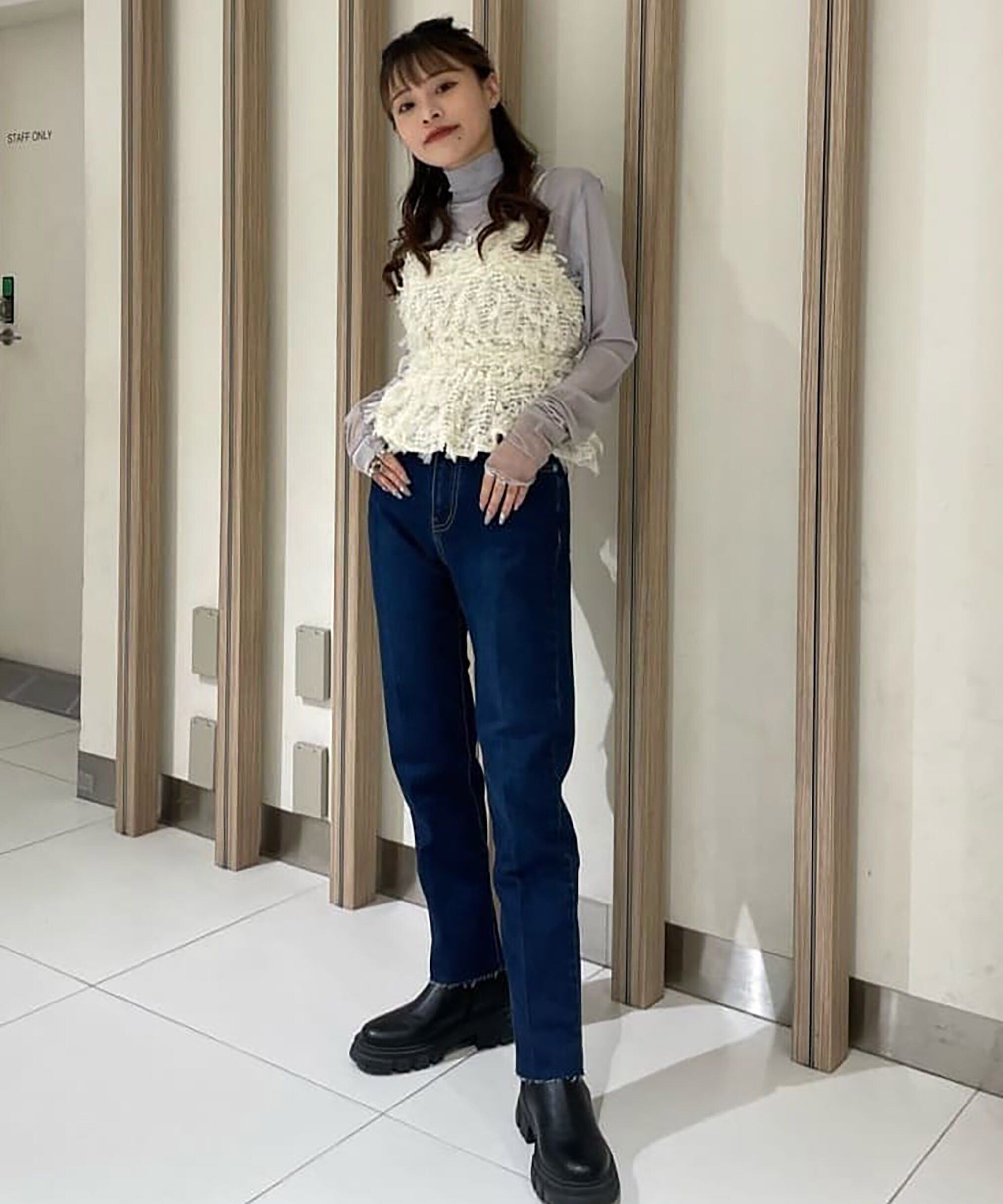  「[低身長サイズ/Sシリーズ]ストレートカットオフデニムパンツ」|その他|