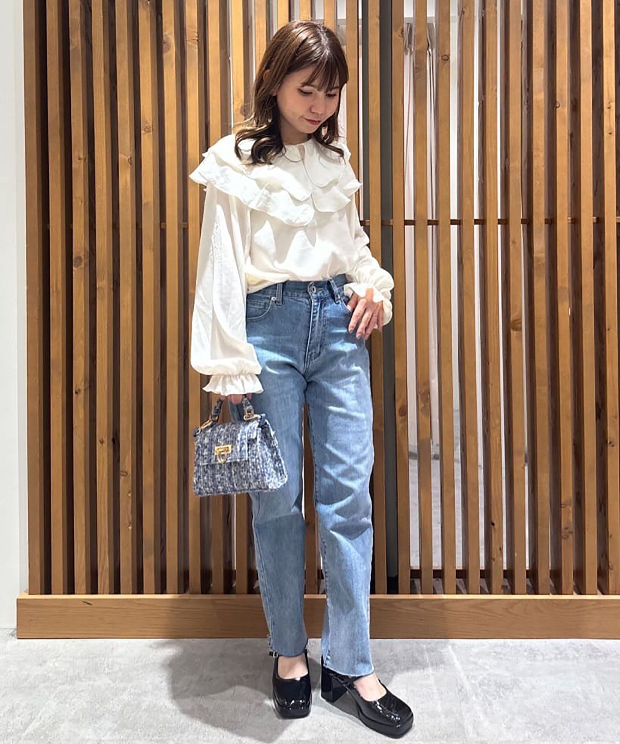  「[低身長サイズ/Sシリーズ]ストレートカットオフデニムパンツ」|その他|