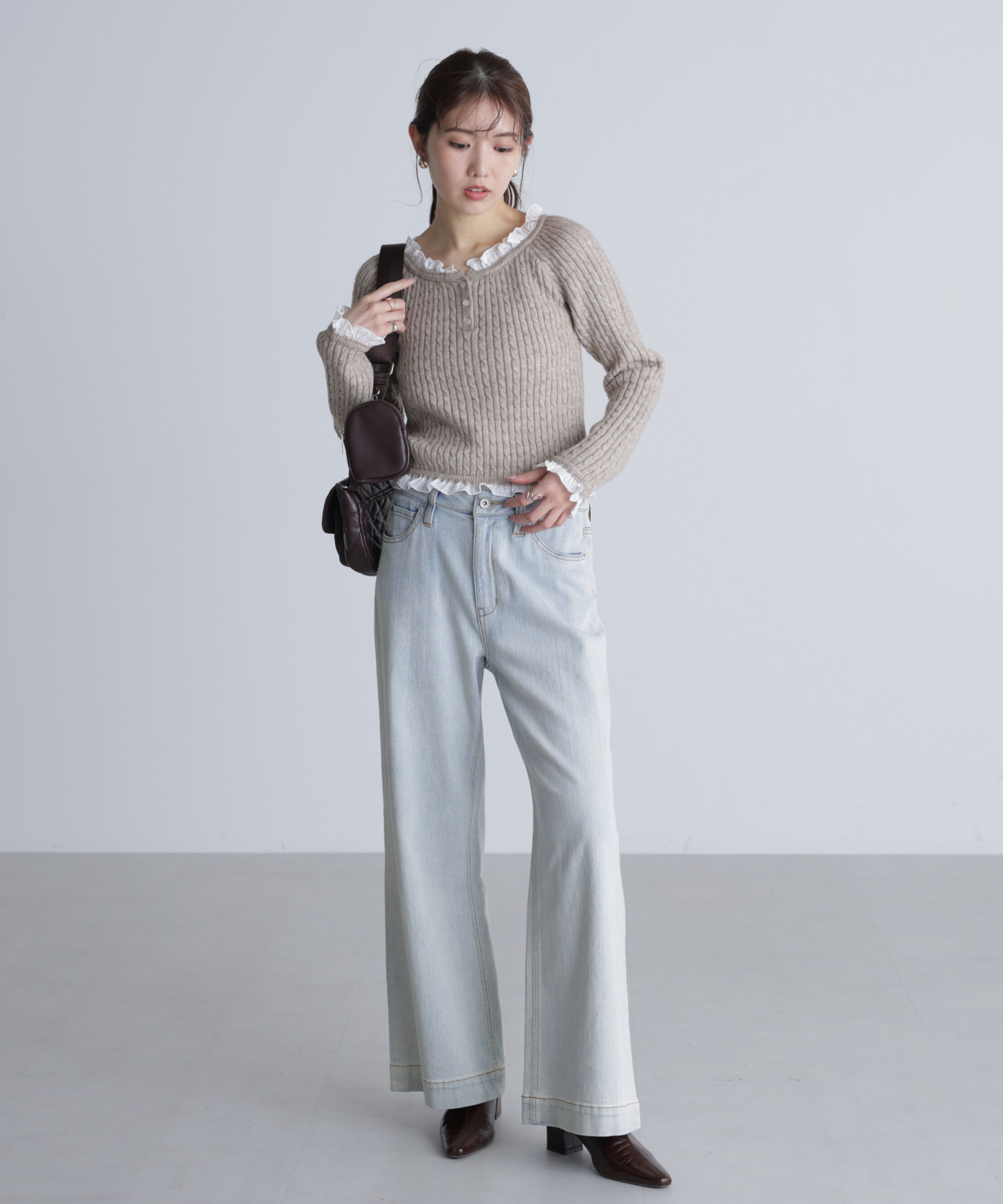  「[低身長サイズ/Sシリーズ]ベーシックワイドデニムパンツ」|その他|