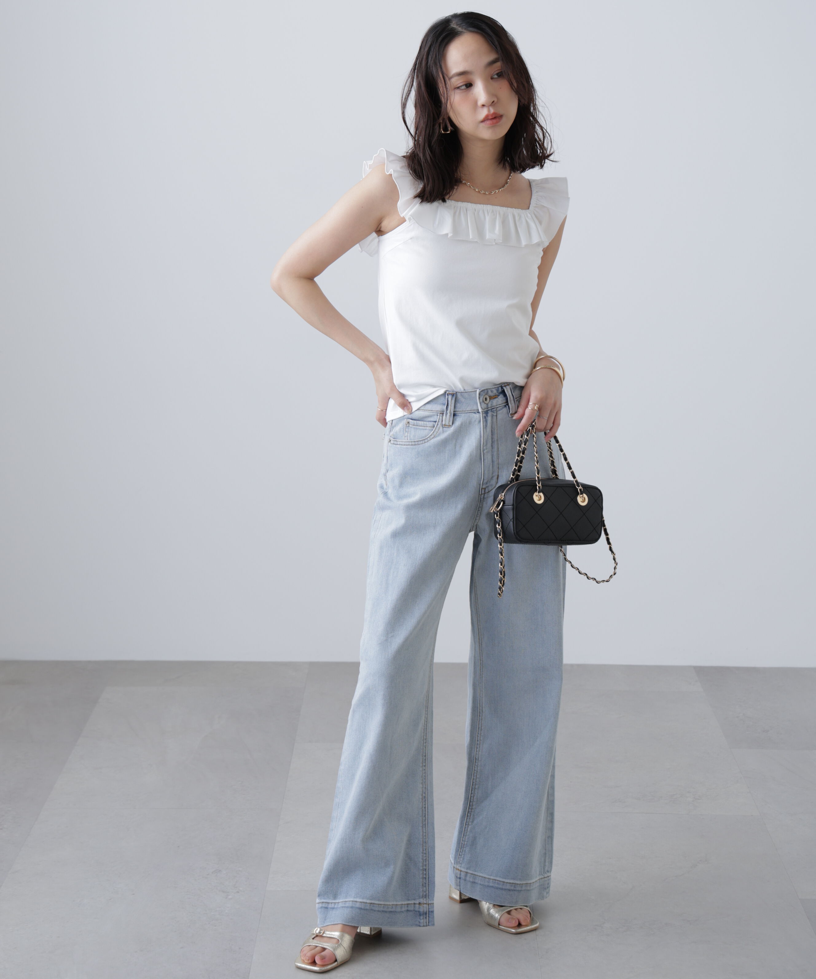  「[低身長サイズ/Sシリーズ]ベーシックワイドデニムパンツ」|その他|