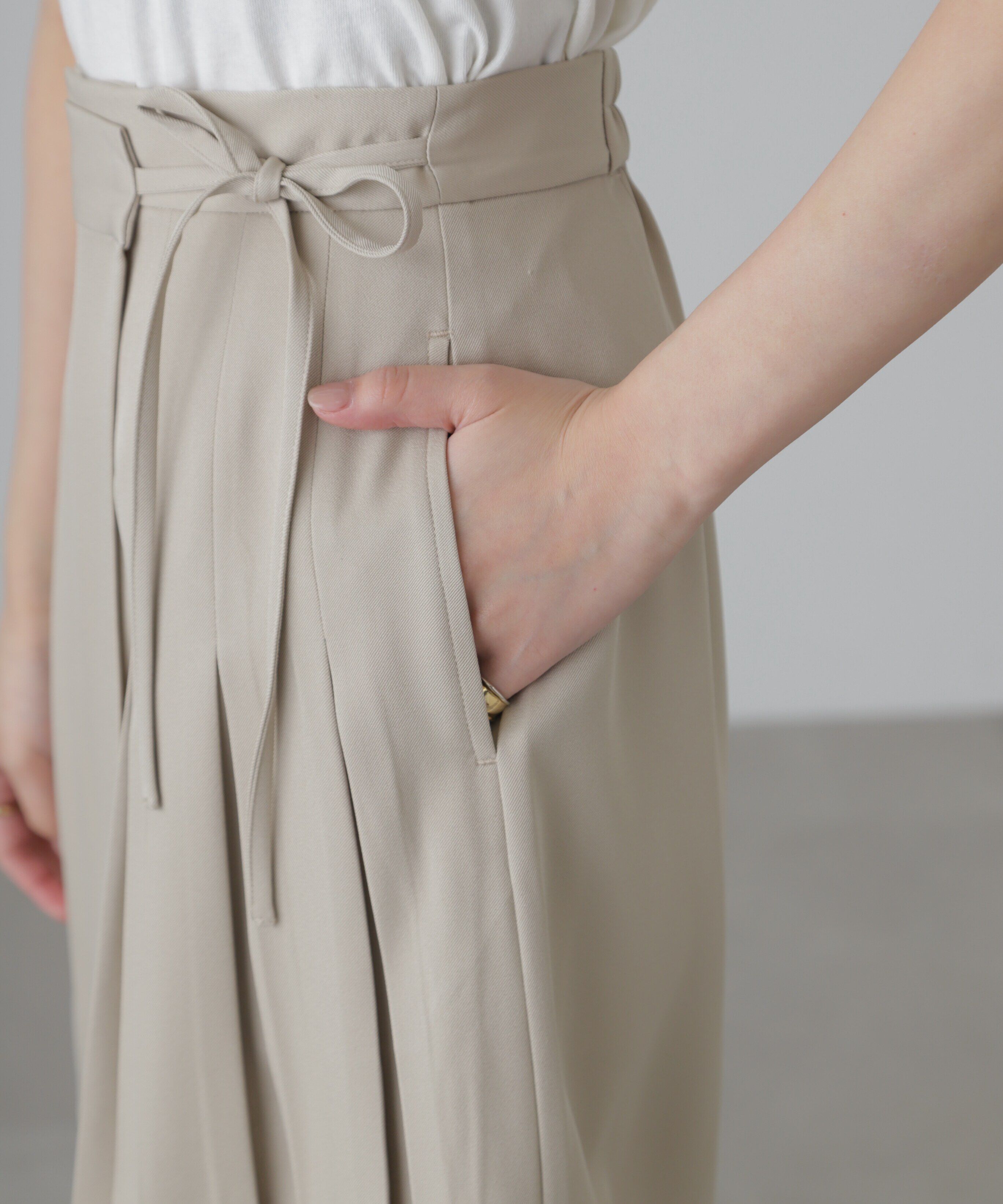  「サイドリボンラップスカートパンツ」|スカート|