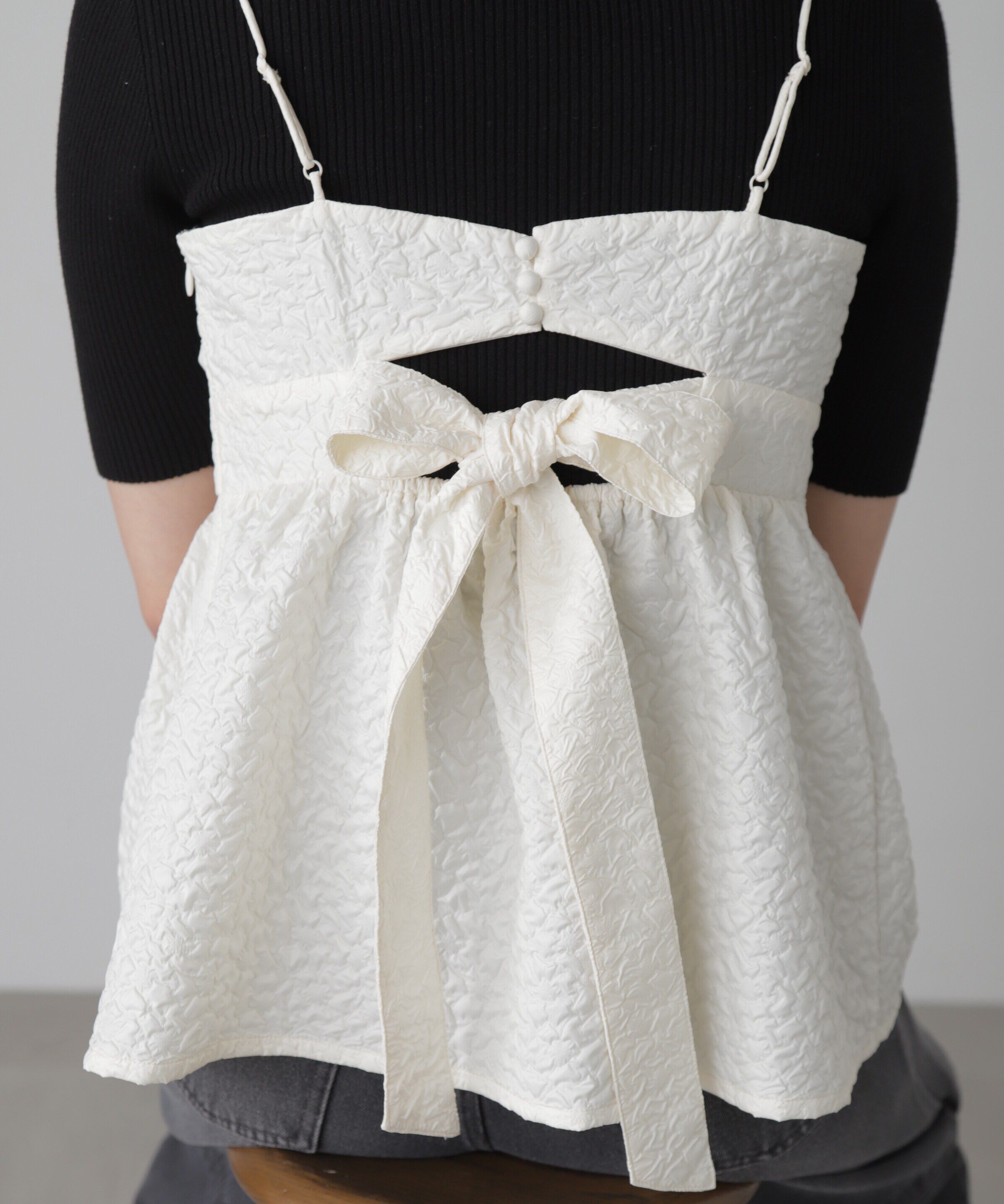  「エンボスシャーリングキャミソール」|シャツ・ブラウス|