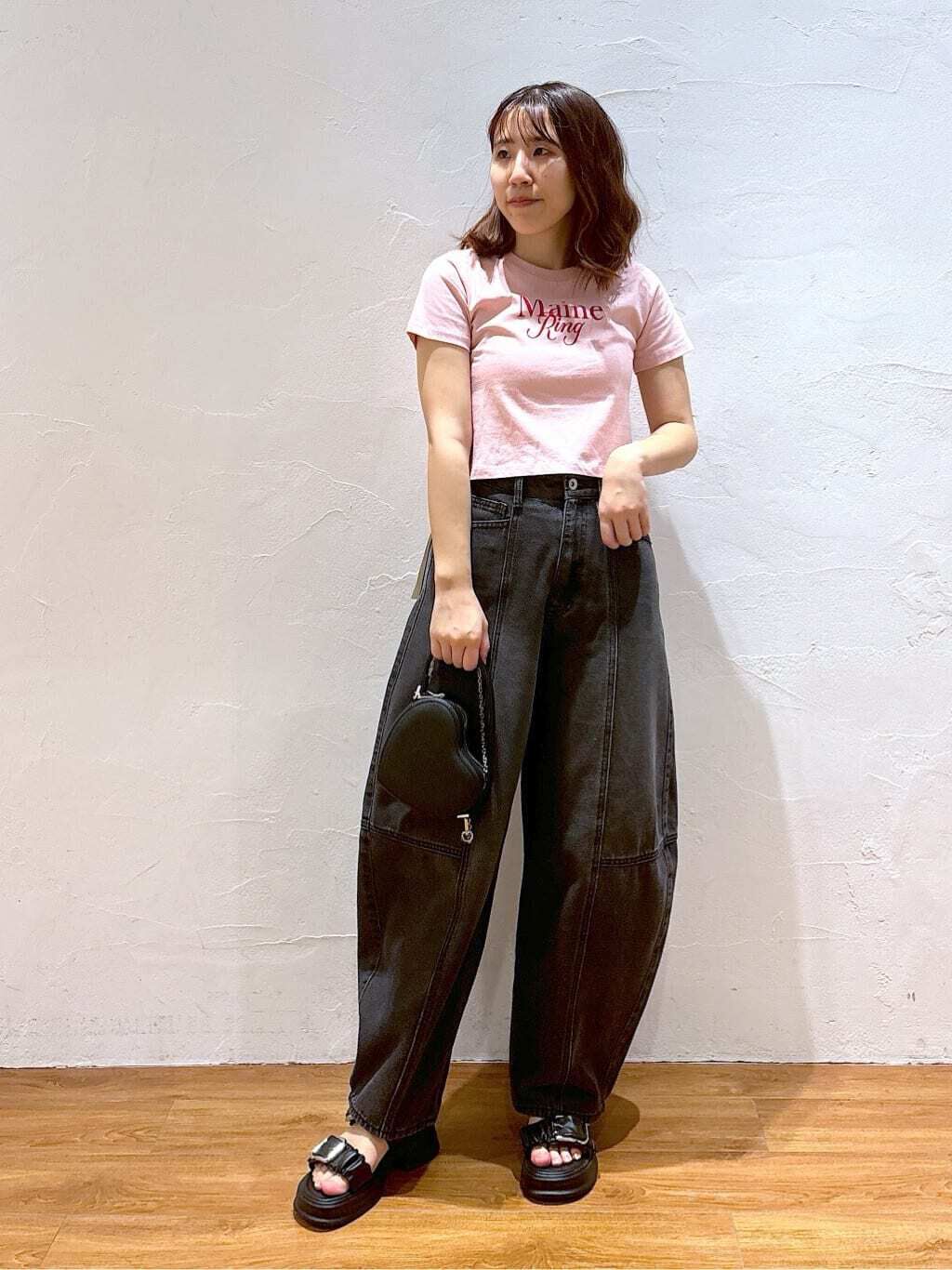  「ショート丈ロゴTシャツ」|Tシャツ・カットソー|