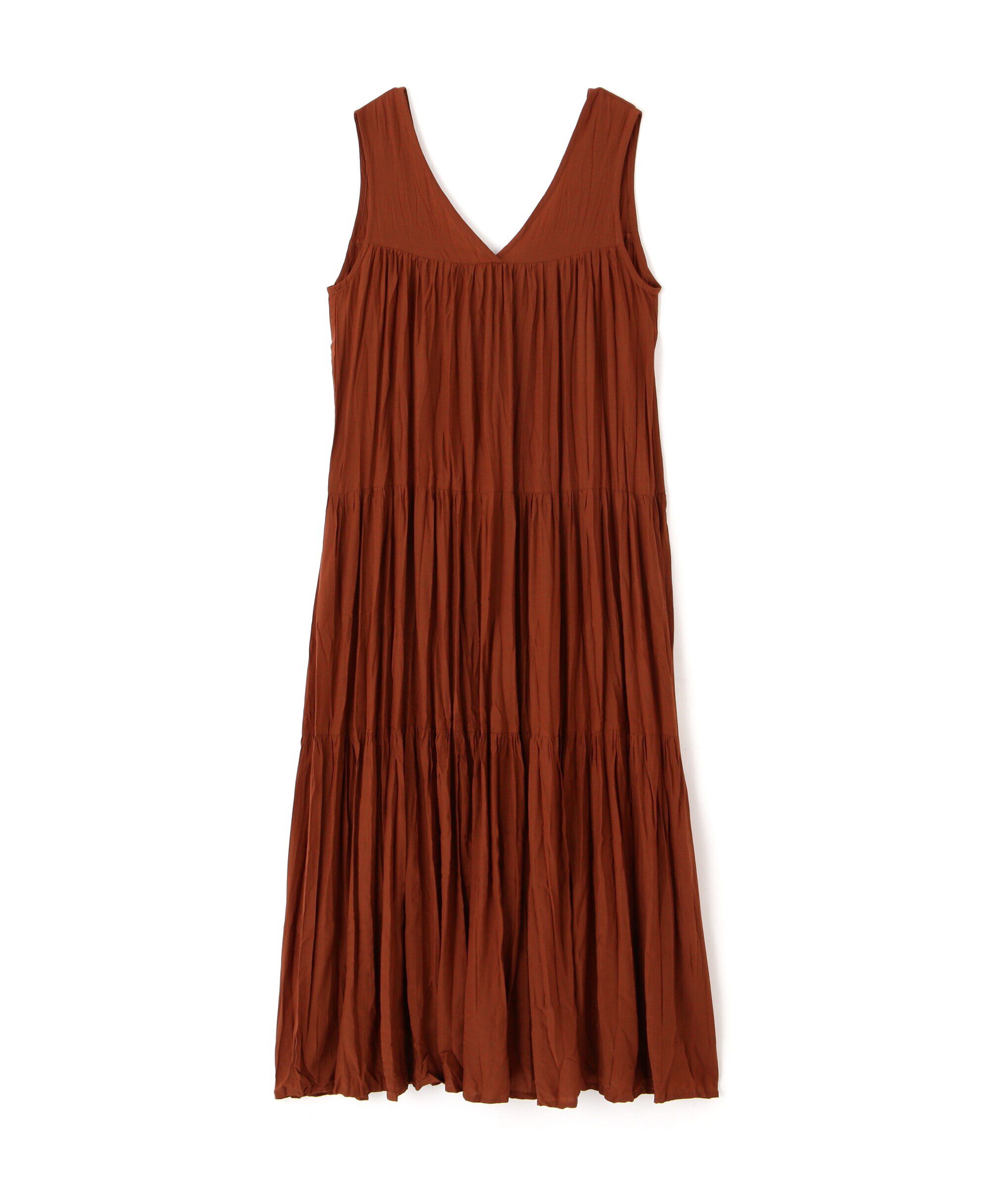  「ワッシャーティアードノースリーブワンピース」|ワンピース|