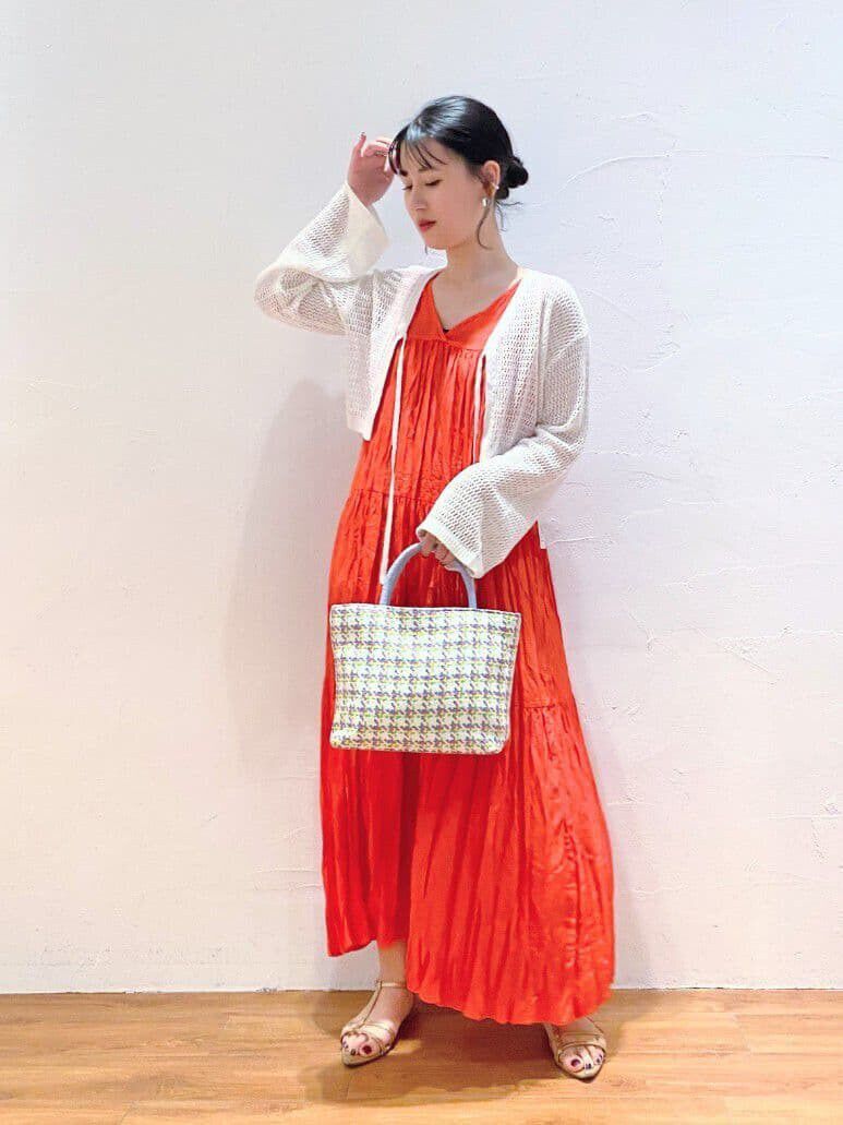  「ワッシャーティアードノースリーブワンピース」|ワンピース|