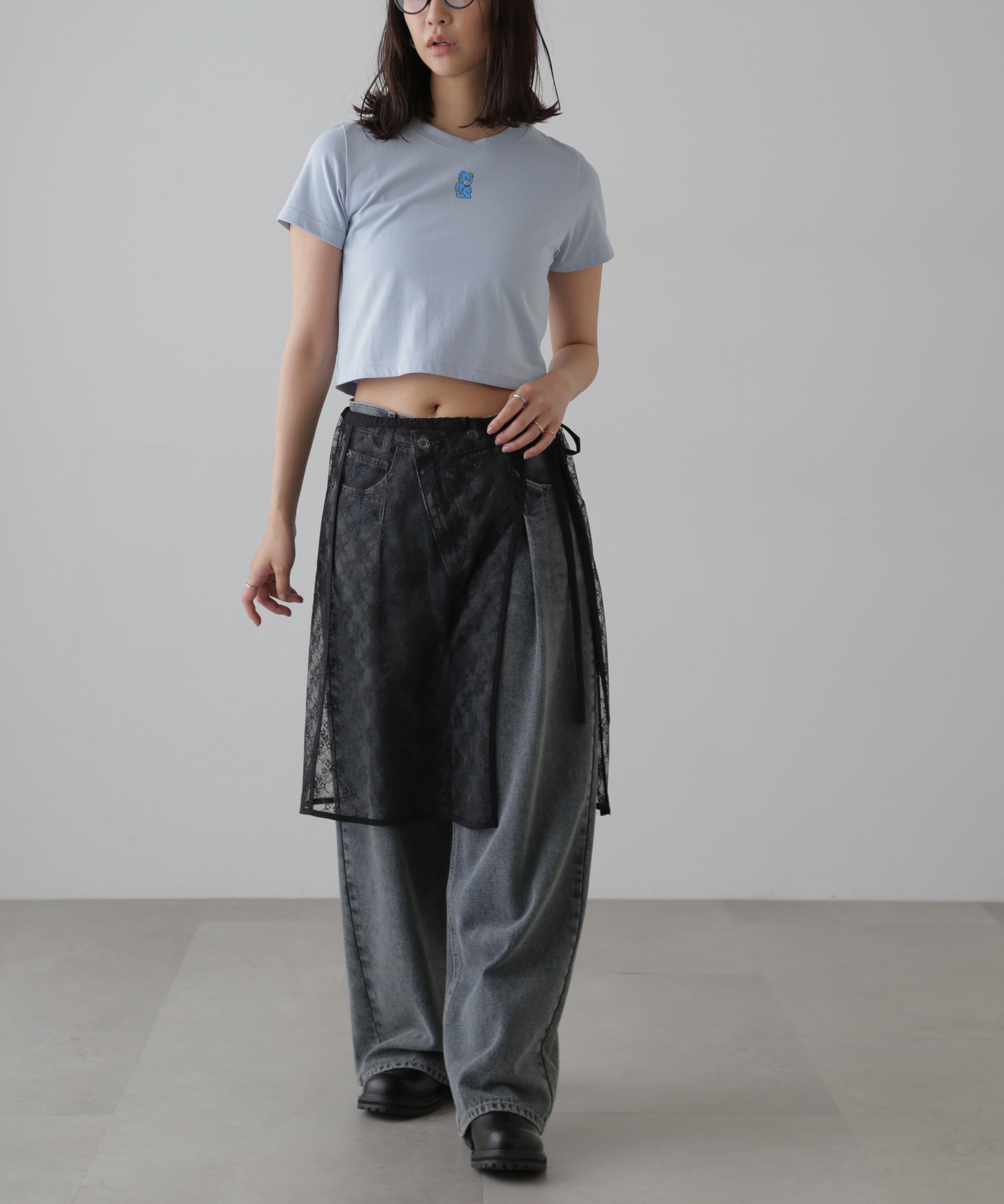  「レースラップレイヤードスカート」|スカート|