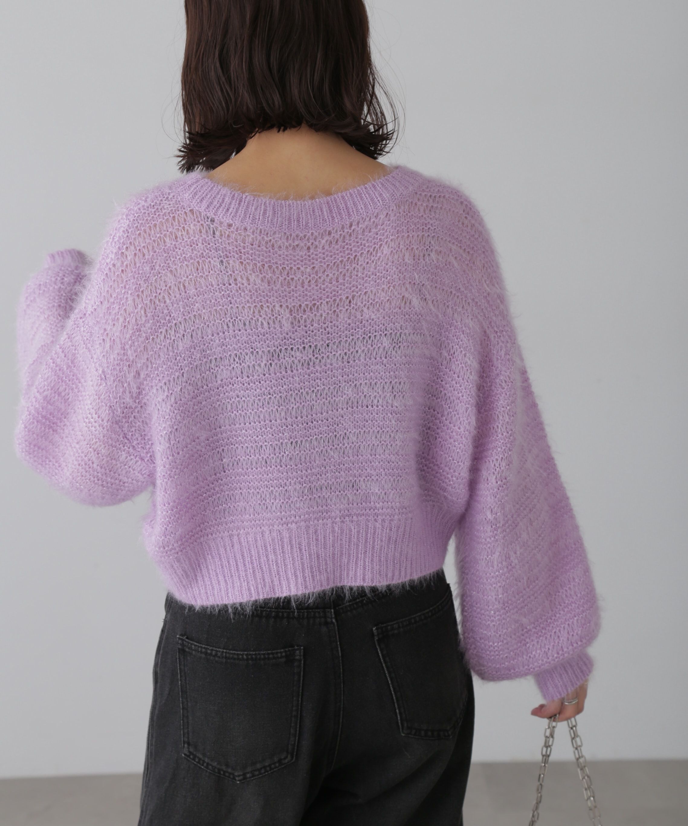  「ラメフェザーモヘヤライクニット」|ニット・セーター|