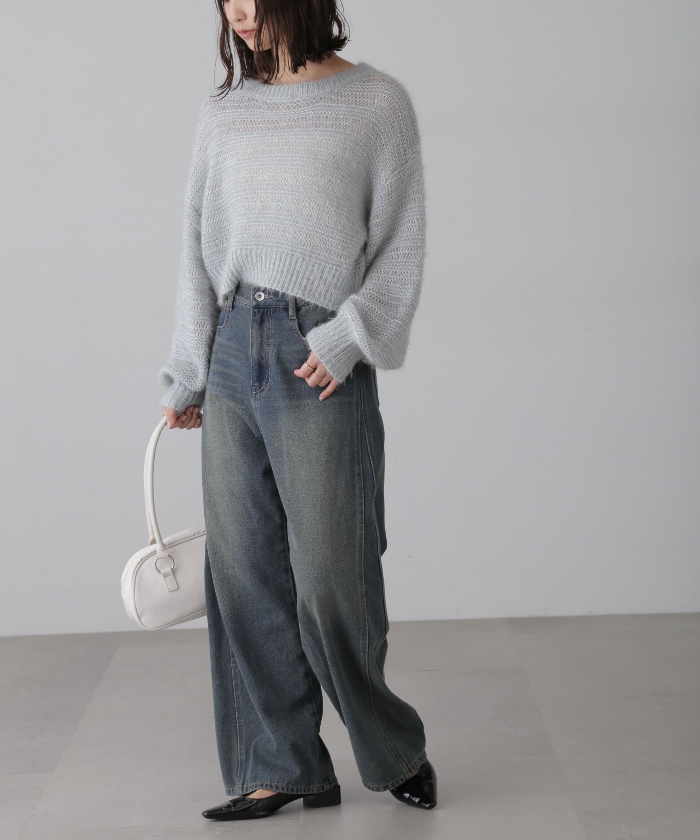  「ラメフェザーモヘヤライクニット」|ニット・セーター|