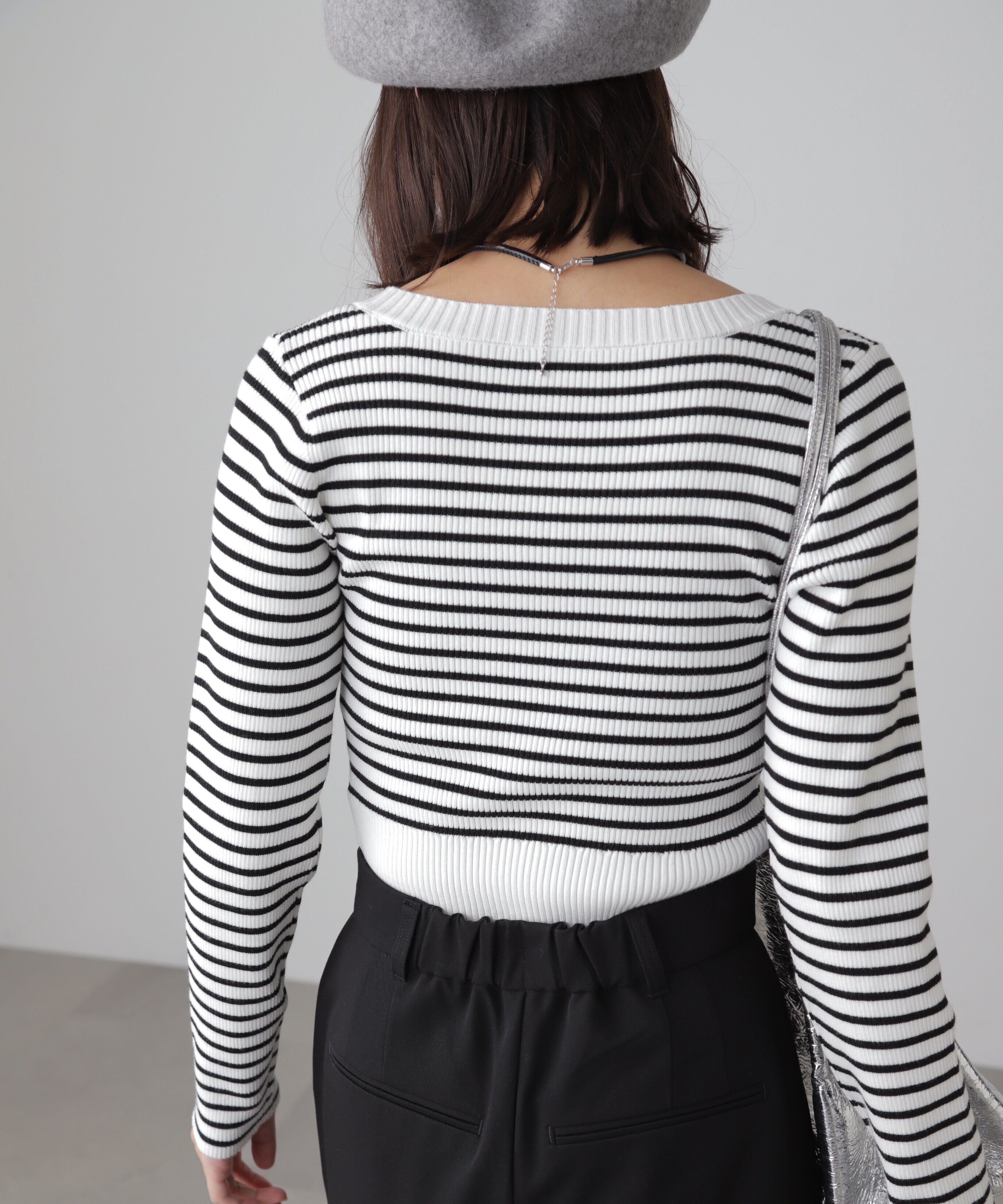  「〈洗える〉マシンウォッシャブルUネックニット」|ニット・セーター|